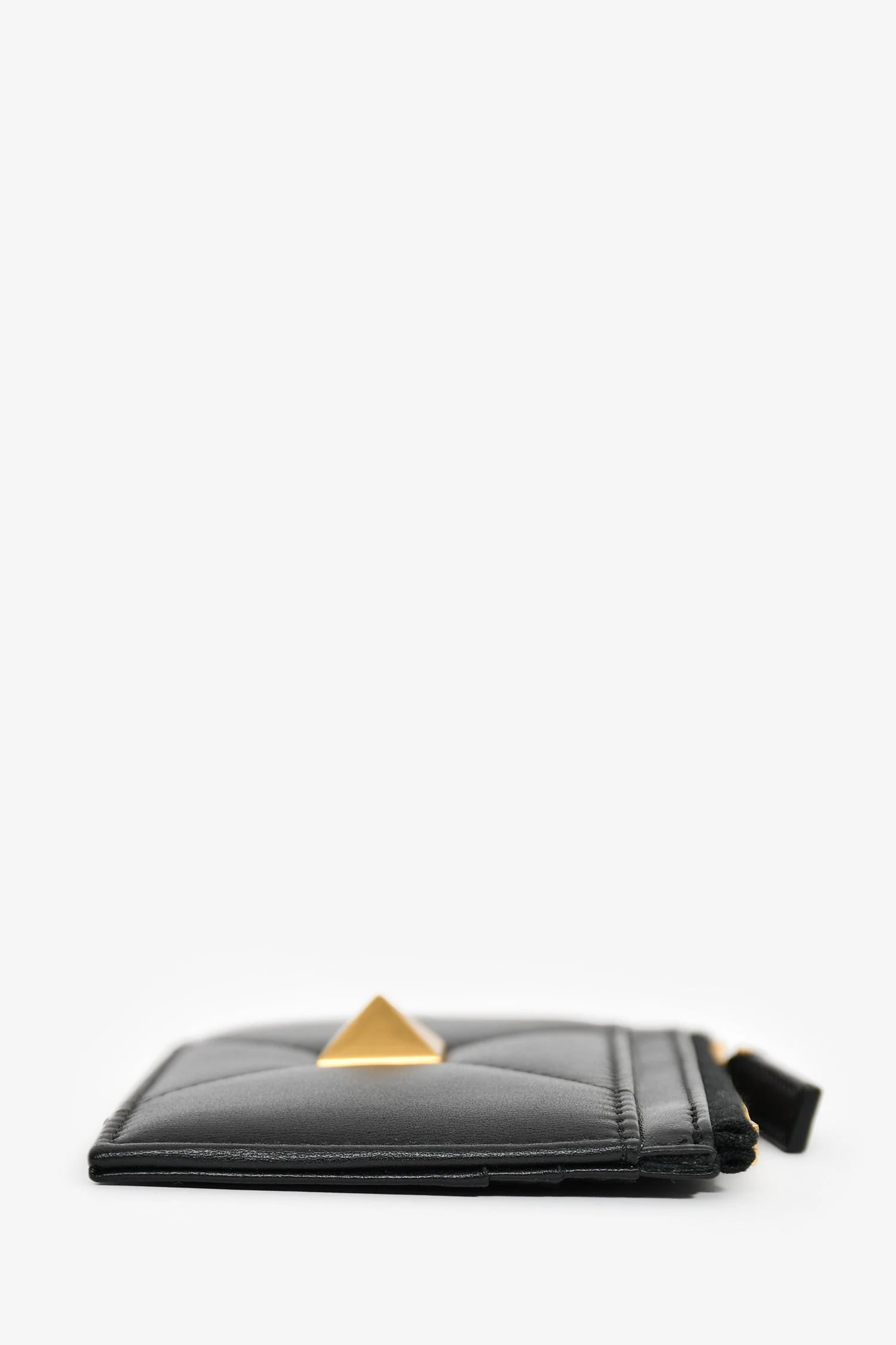 Valentino Black Leather Roman Stud Coin Pouch - Image 3