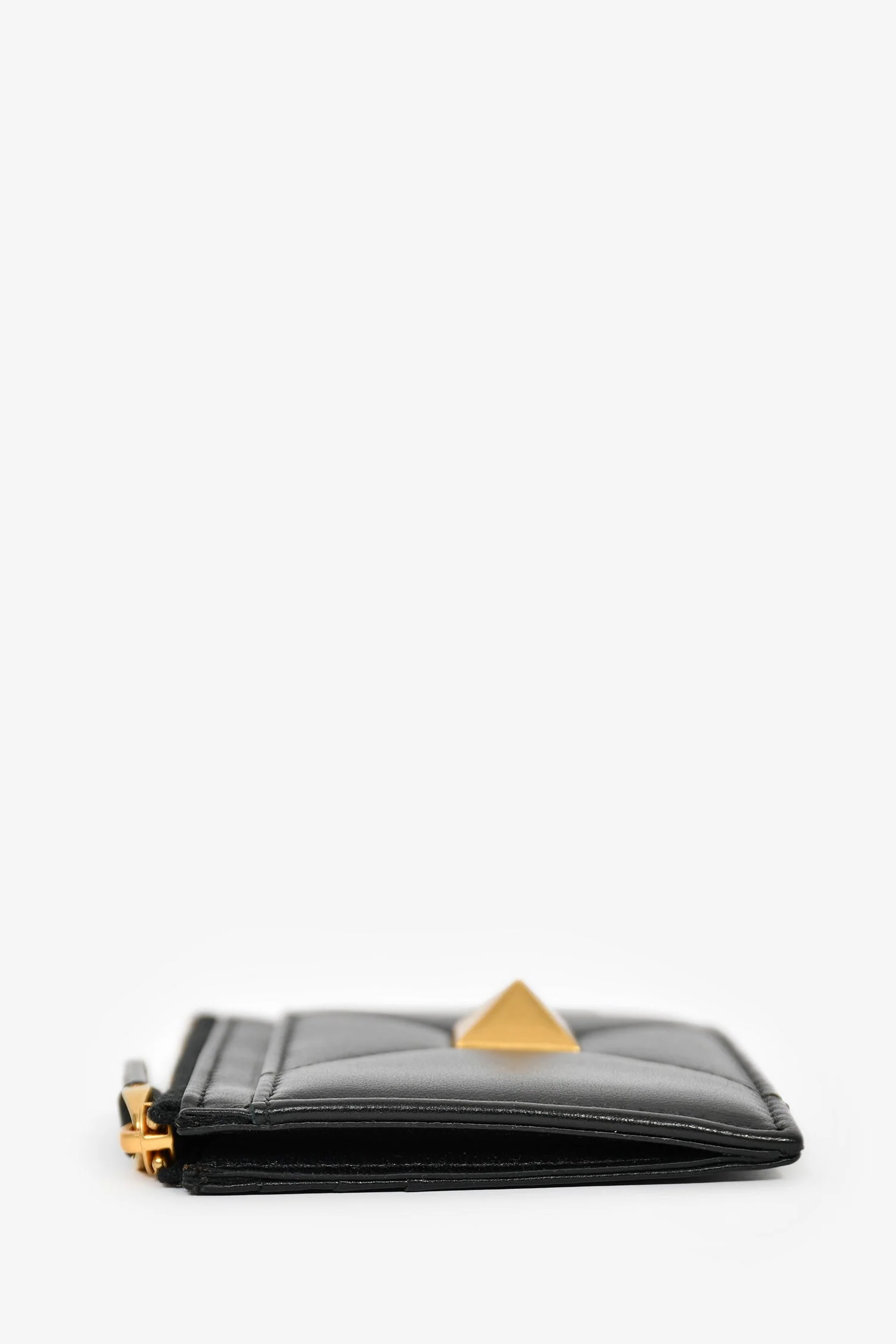 Valentino Black Leather Roman Stud Coin Pouch - Image 4