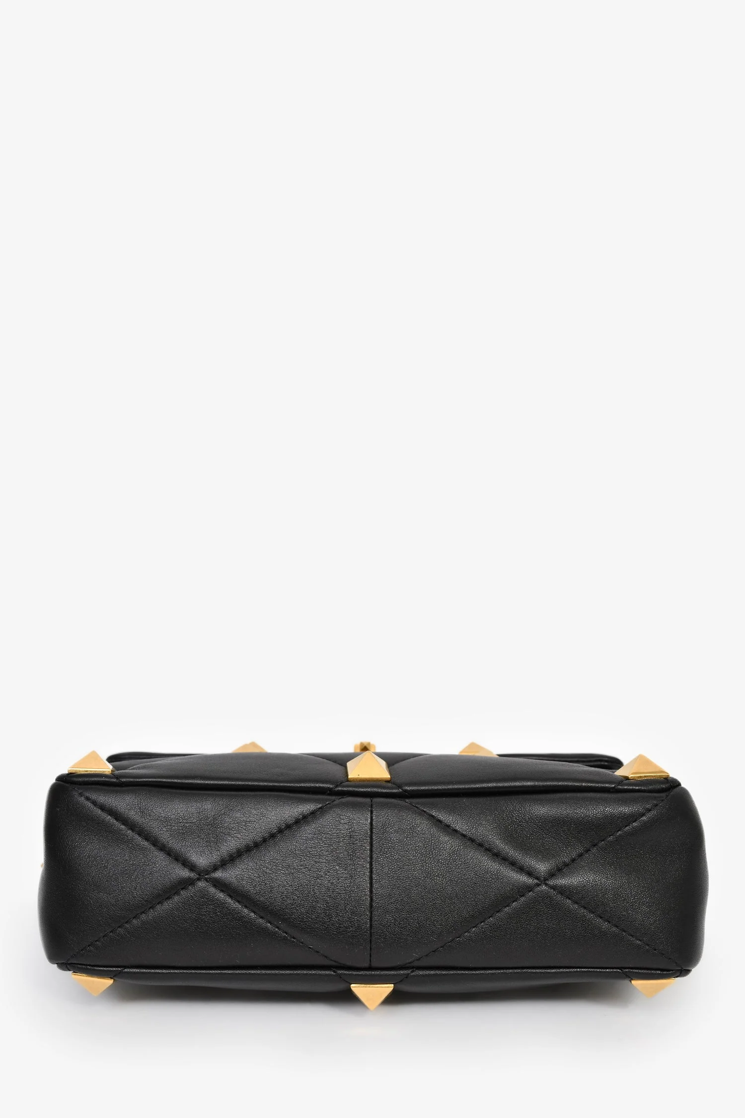 Valentino Black Leather Roman Stud Shoulder Bag - Image 5
