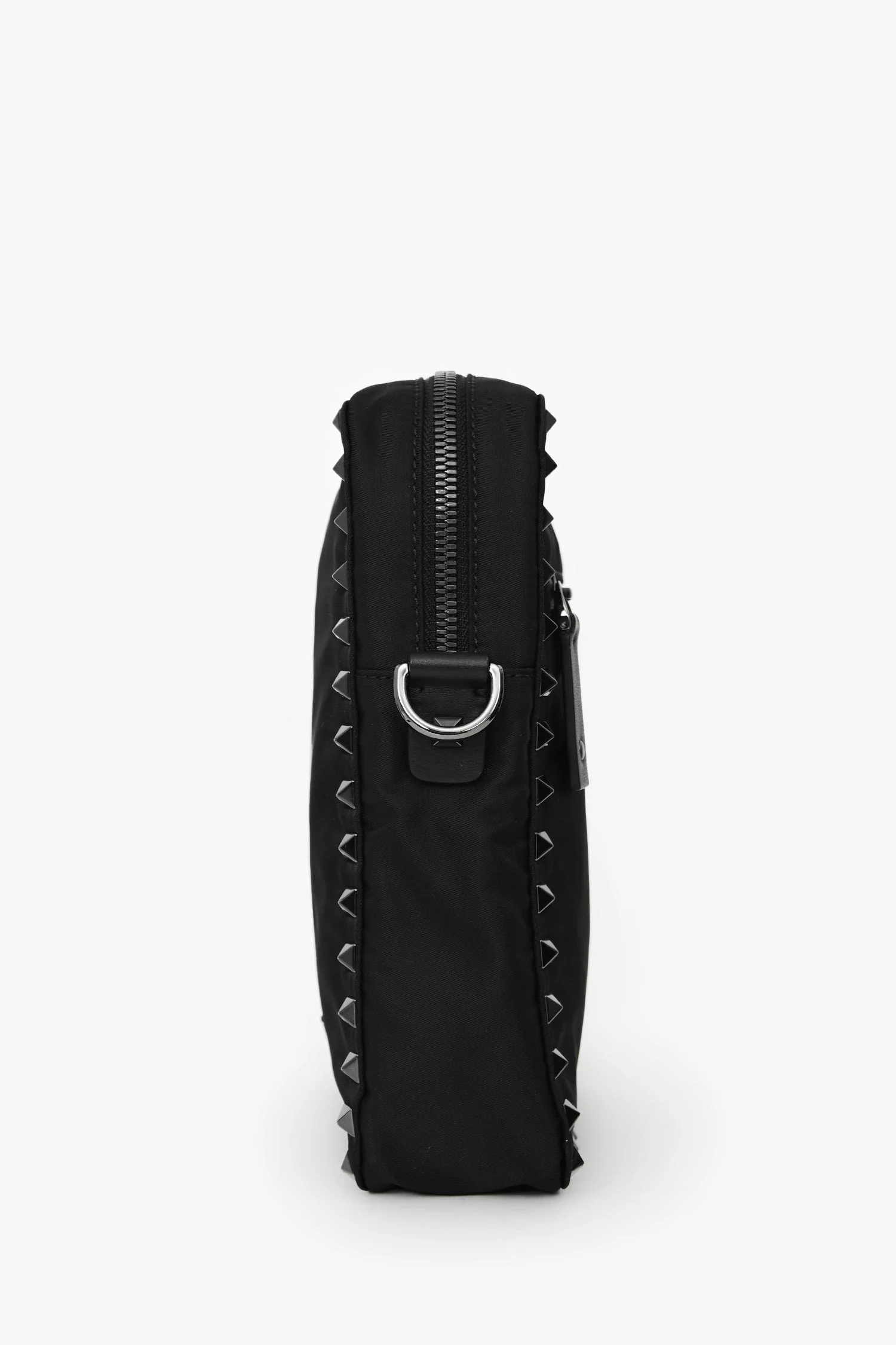 Valentino Black Nylon Rockstud Messenger Bag - Image 4