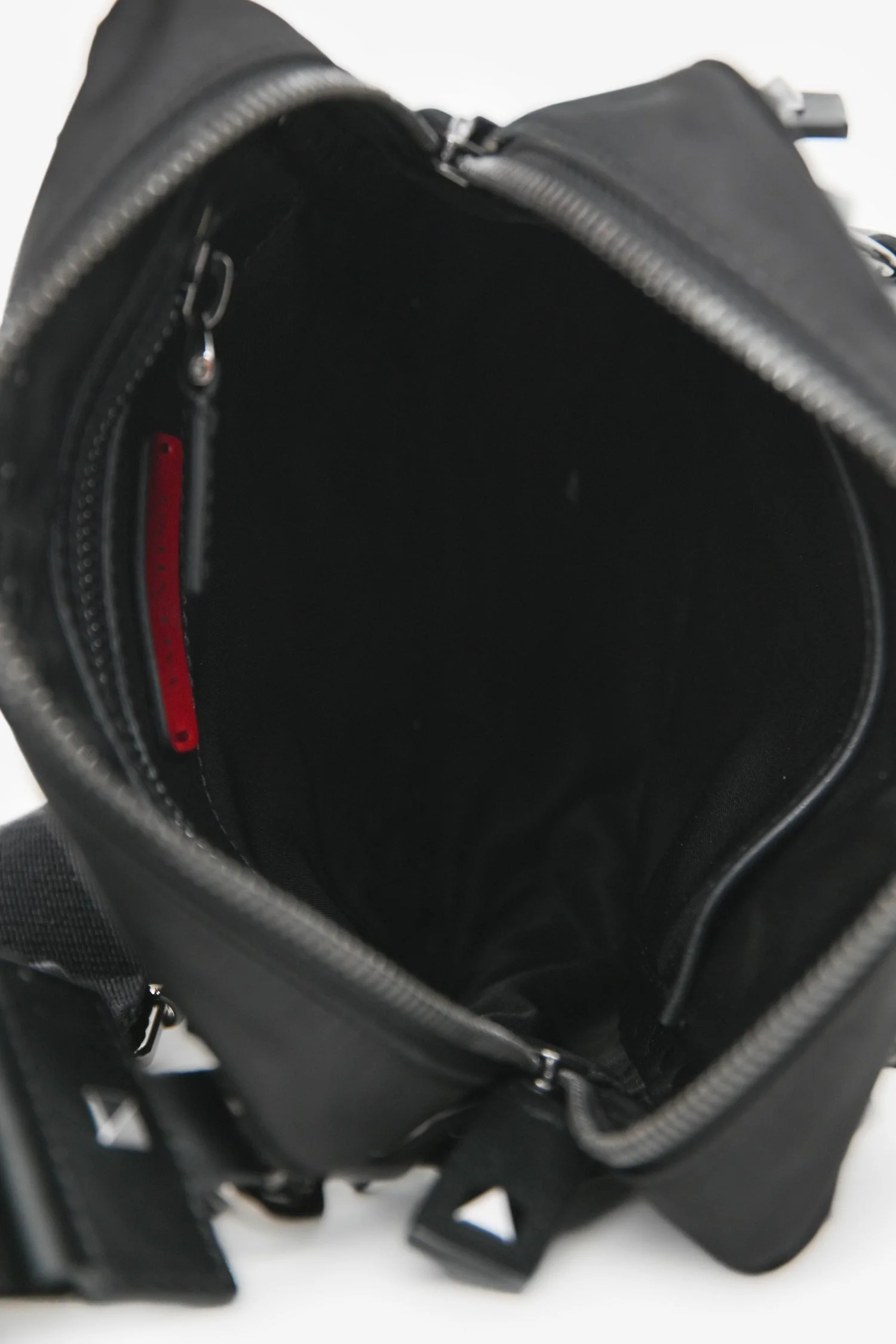 Valentino Black Nylon Rockstud Messenger Bag - Image 6