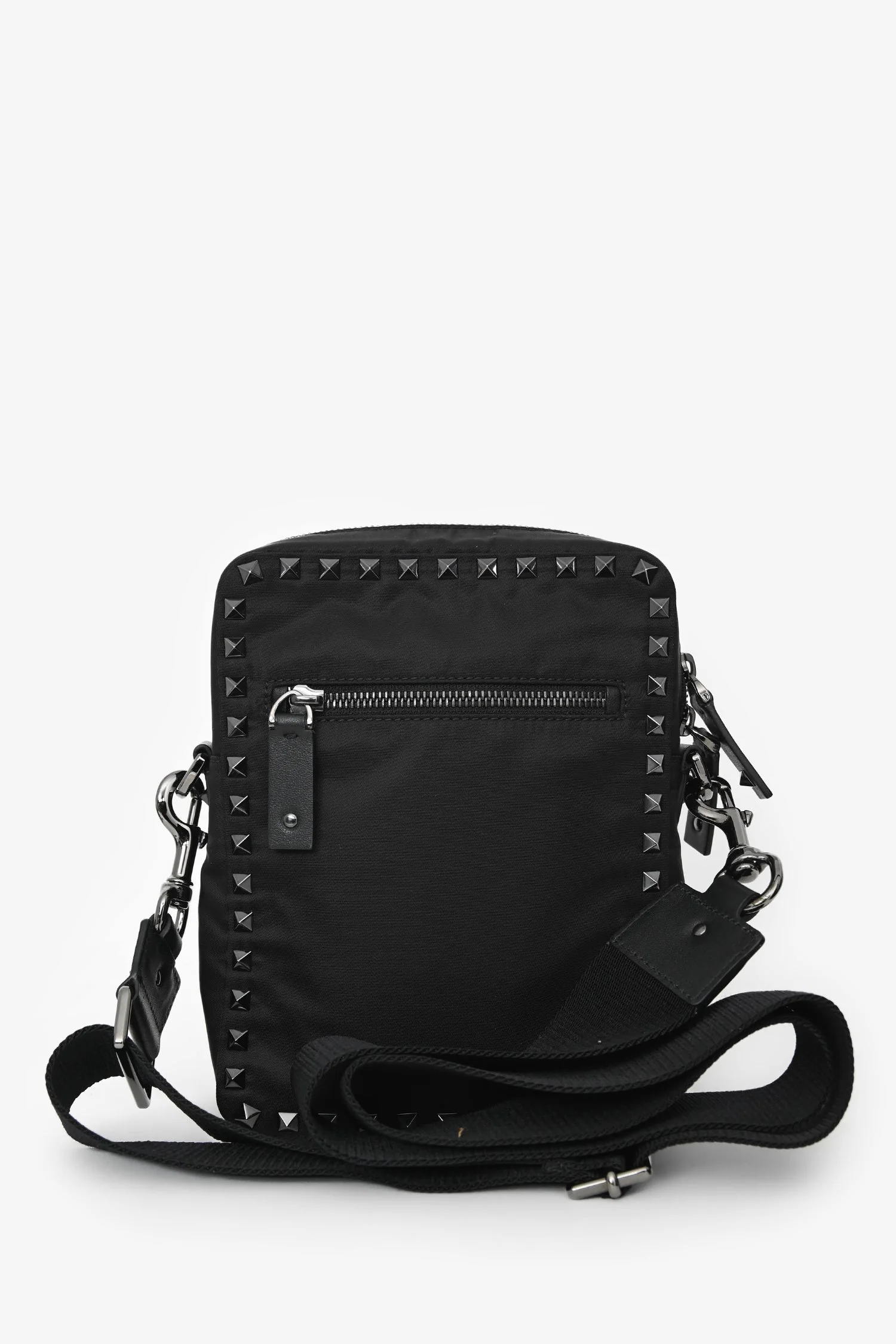 Valentino Black Nylon Rockstud Messenger Bag - Image 7