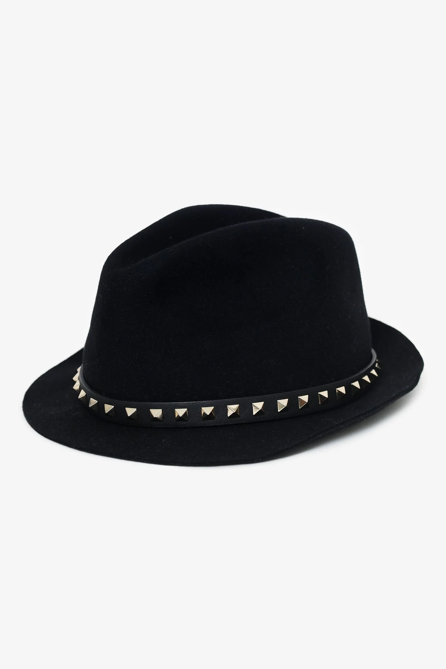 Valentino Black Wool Rock-stud Fedora size M - Image 3