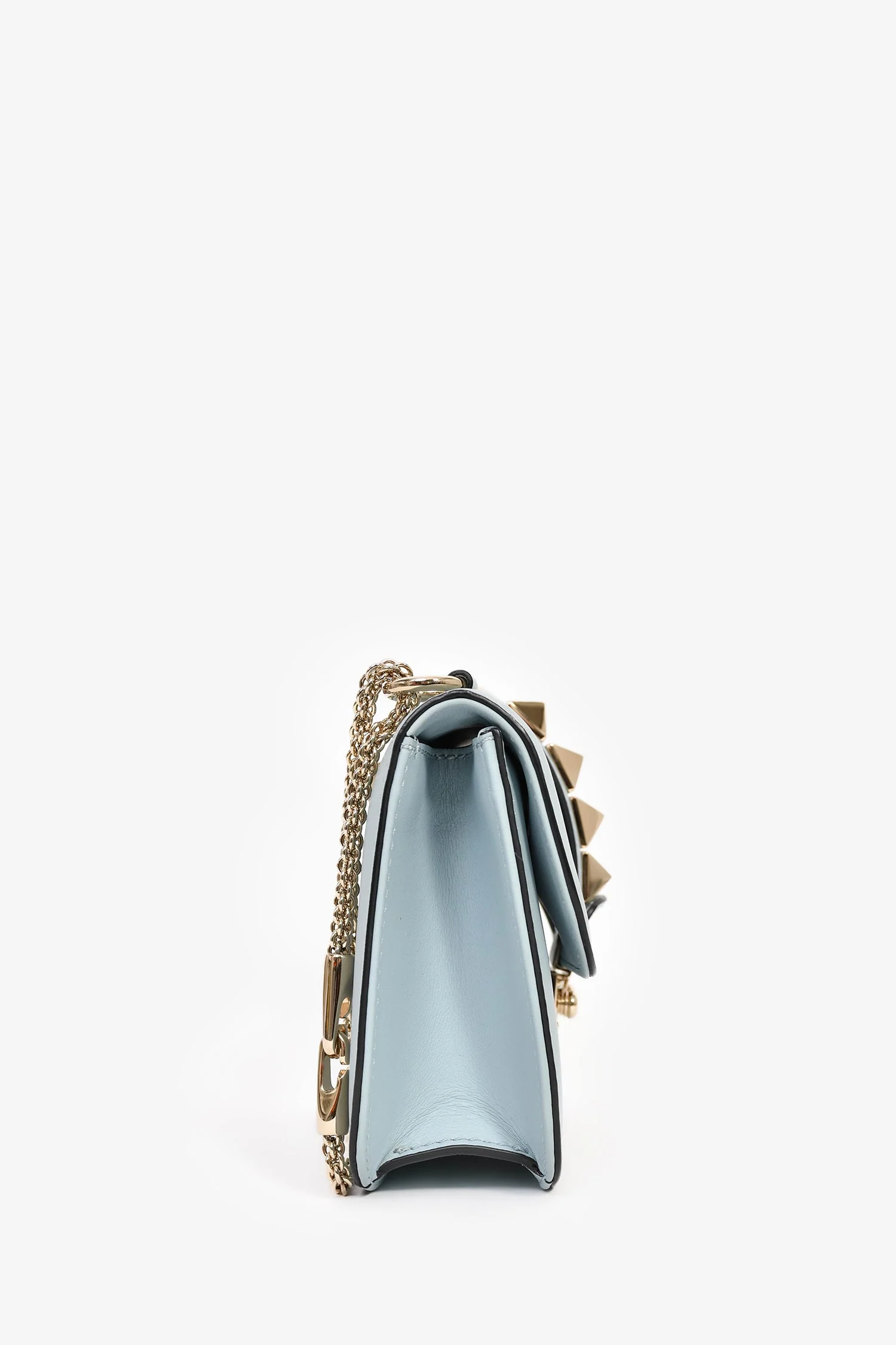 Valentino Blue Leather Roman Stud Shoulder Bag - Image 3