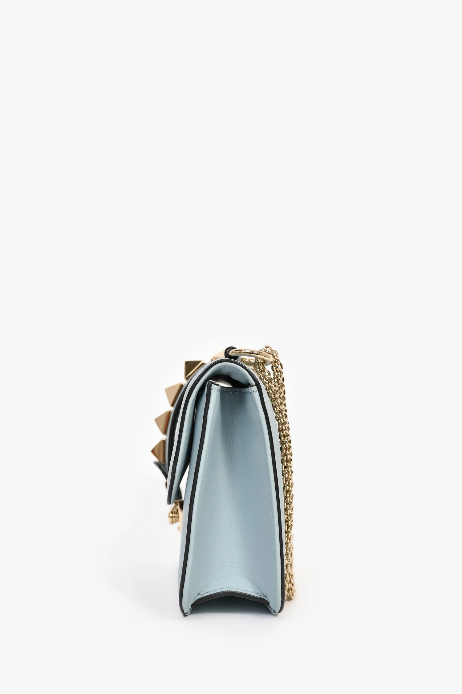 Valentino Blue Leather Roman Stud Shoulder Bag - Image 4