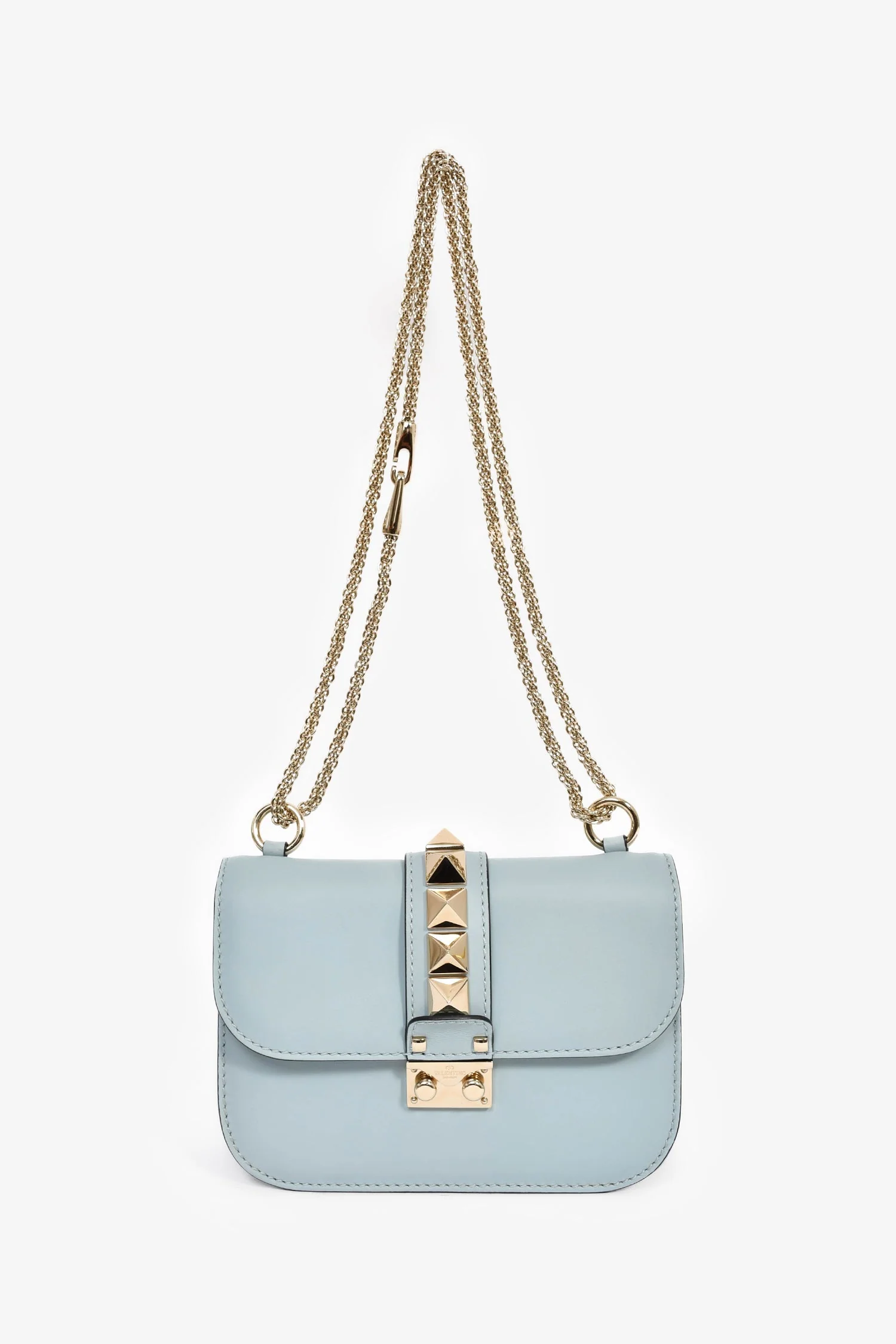 Valentino Blue Leather Roman Stud Shoulder Bag - Image 7