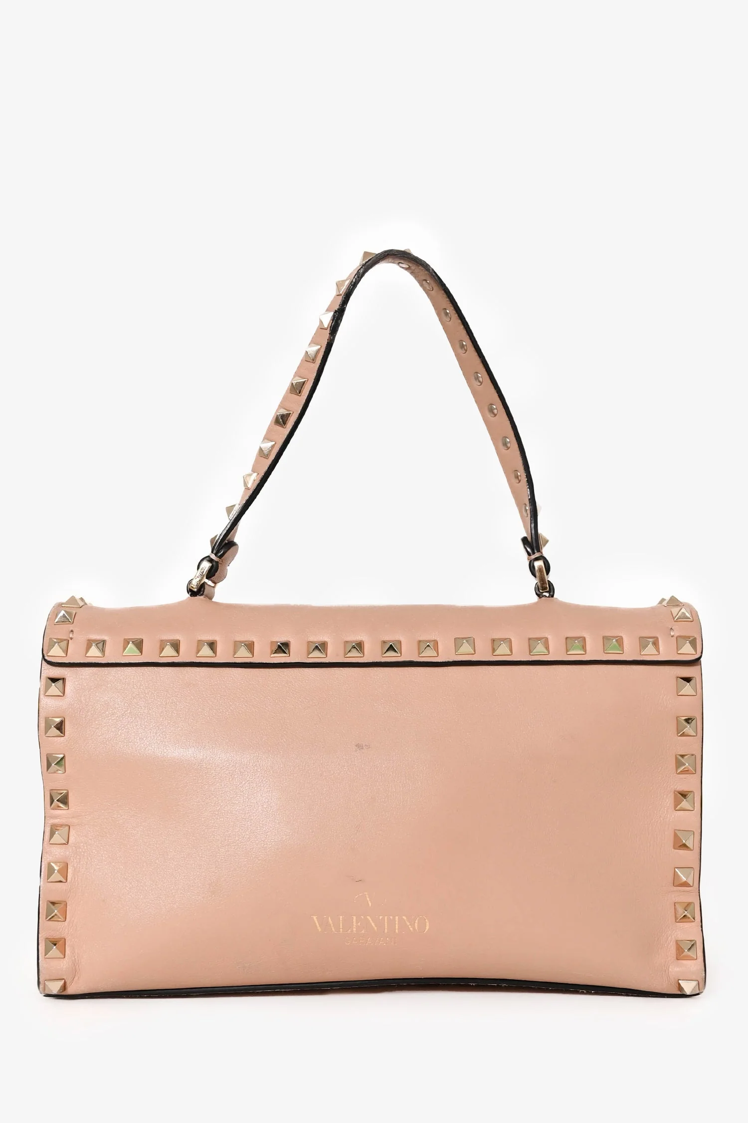 Valentino Blush Leather Rockstud Top Handle Bag (As Is) - Image 2