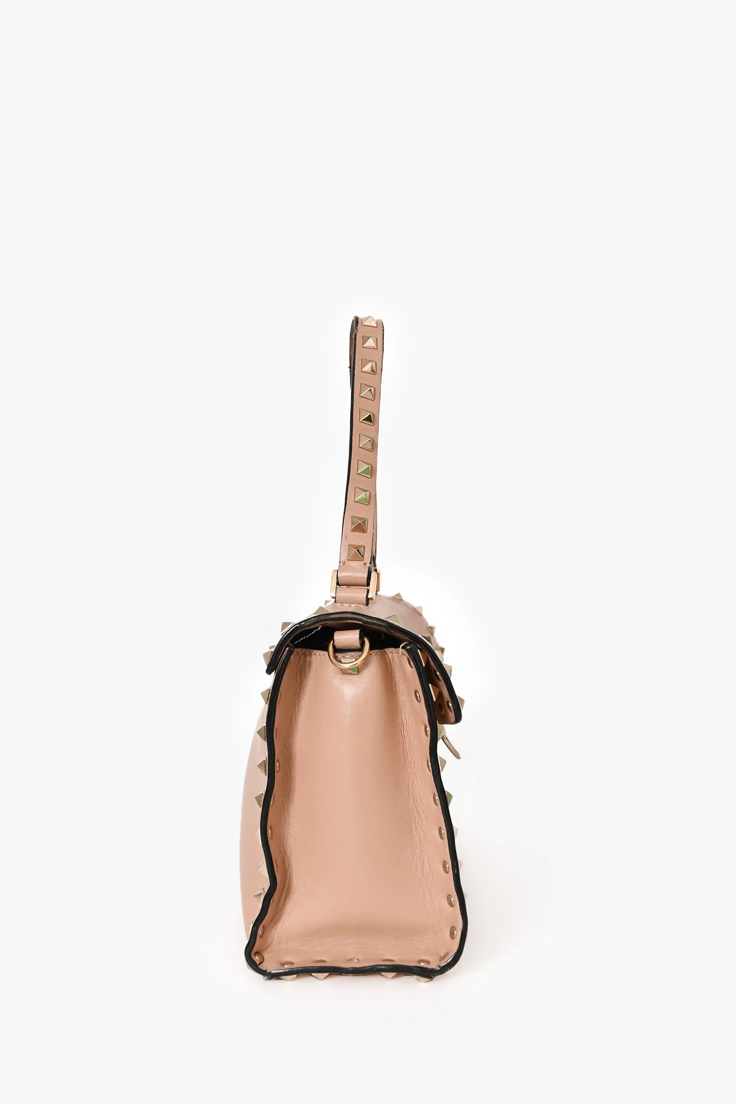 Valentino Blush Leather Rockstud Top Handle Bag (As Is) - Image 3