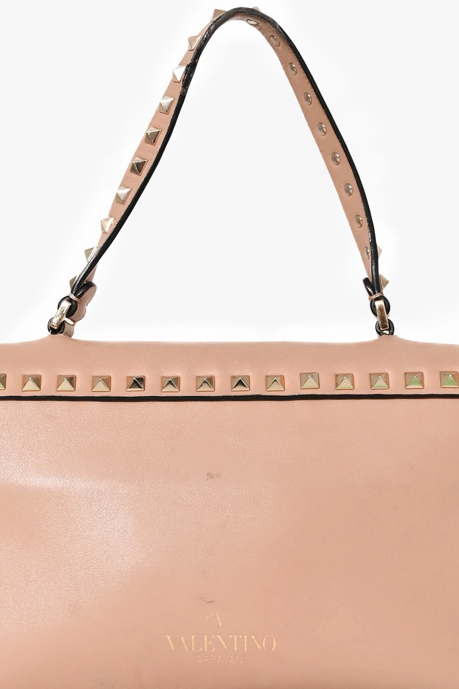 Valentino Blush Leather Rockstud Top Handle Bag (As Is) - Image 7