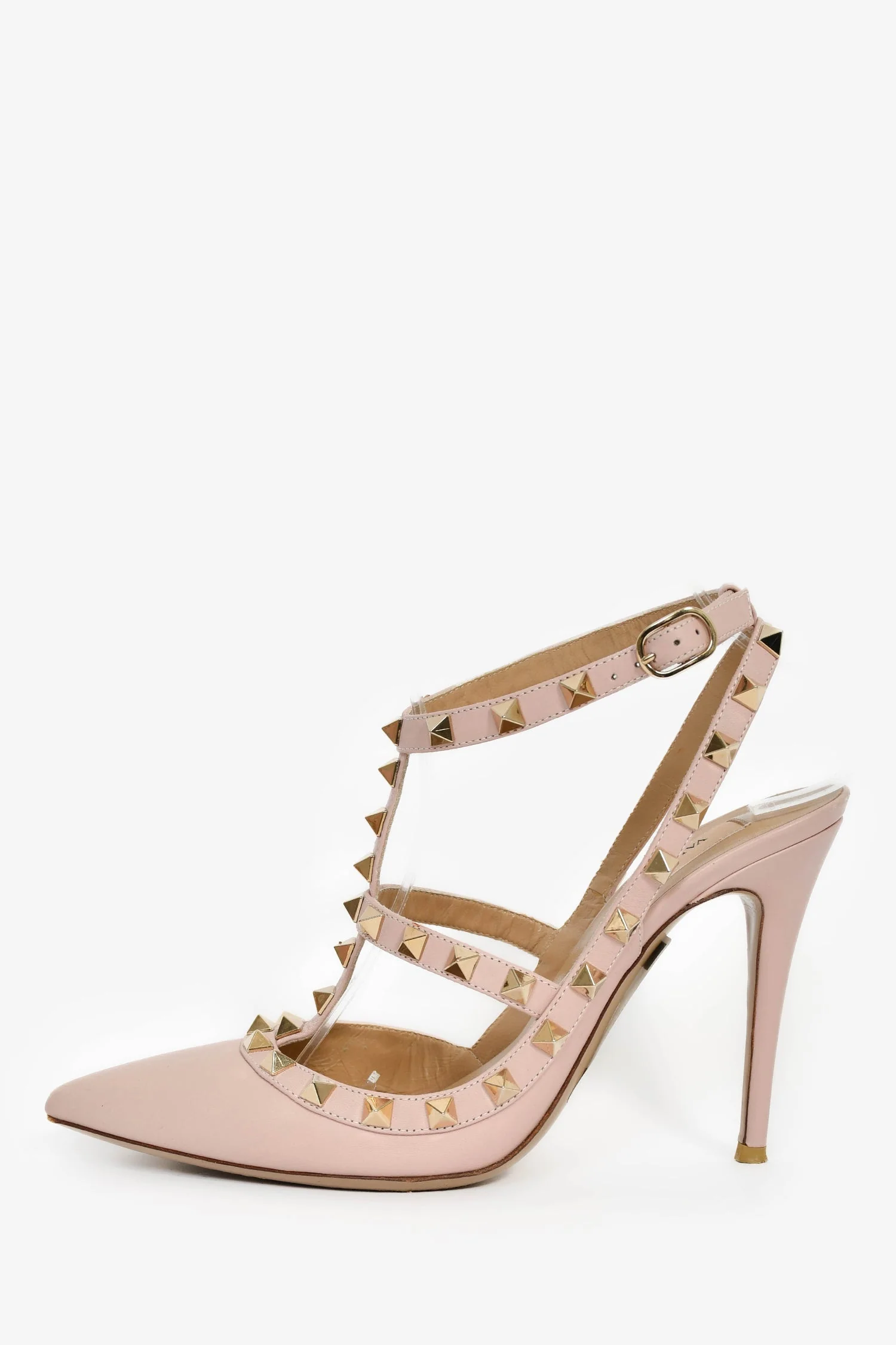 Valentino Blush Pink Cage Rockstud Heels Size 38 - Image 4