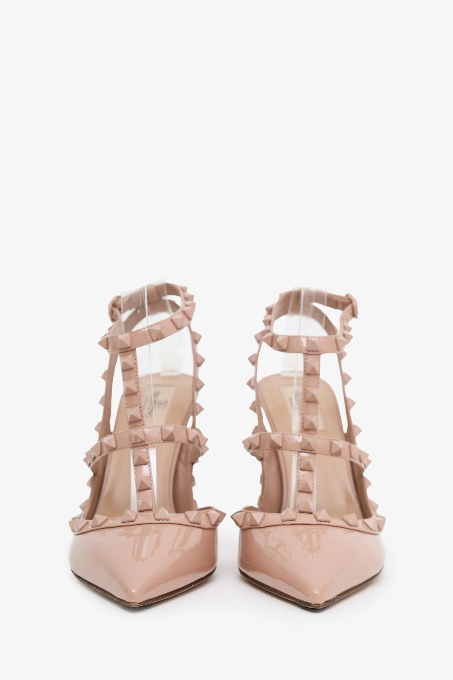 Valentino Blush Pink Patent Leather Rockstud Heels Size 39.5 - Image 3