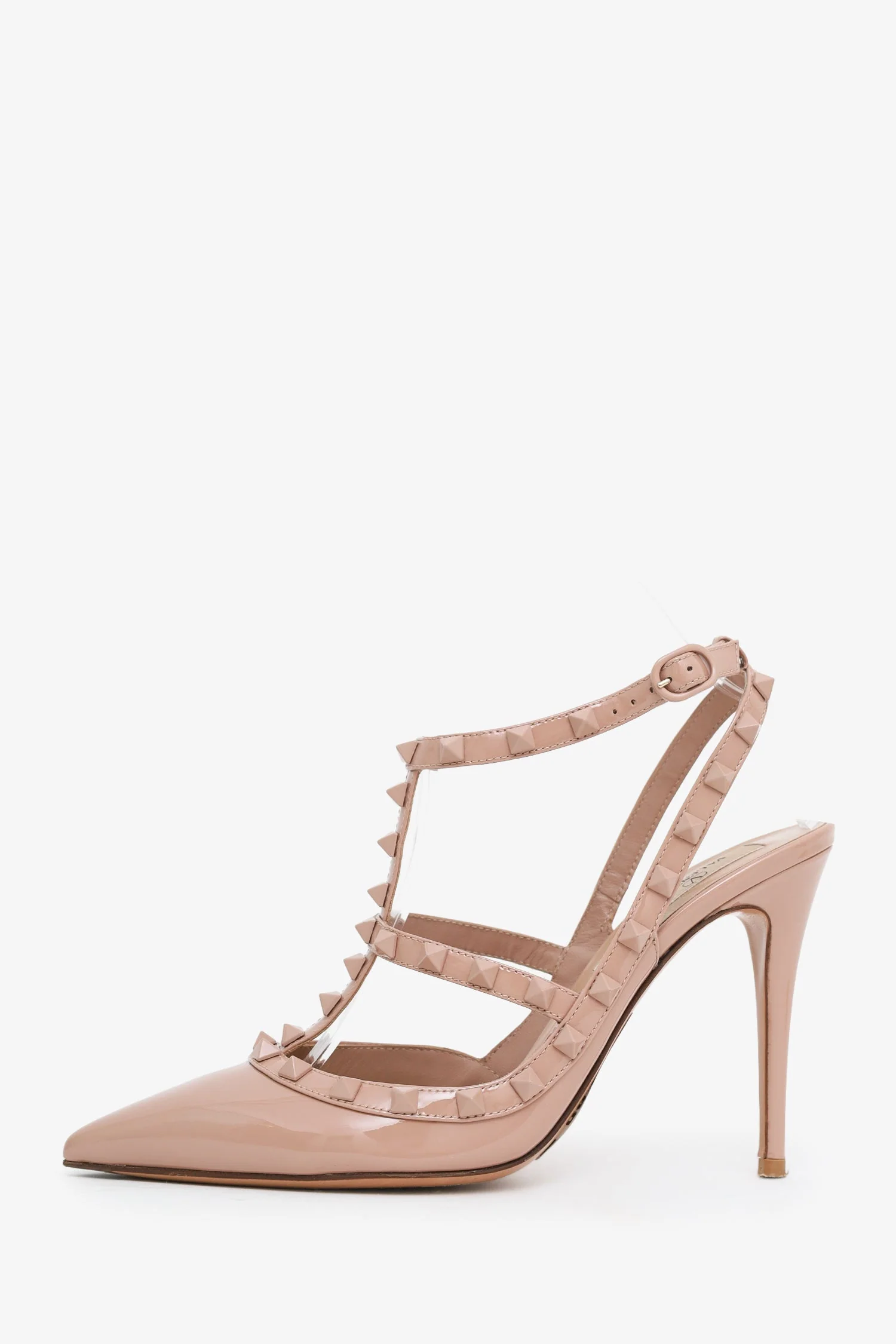 Valentino Blush Pink Patent Leather Rockstud Heels Size 39.5 - Image 4