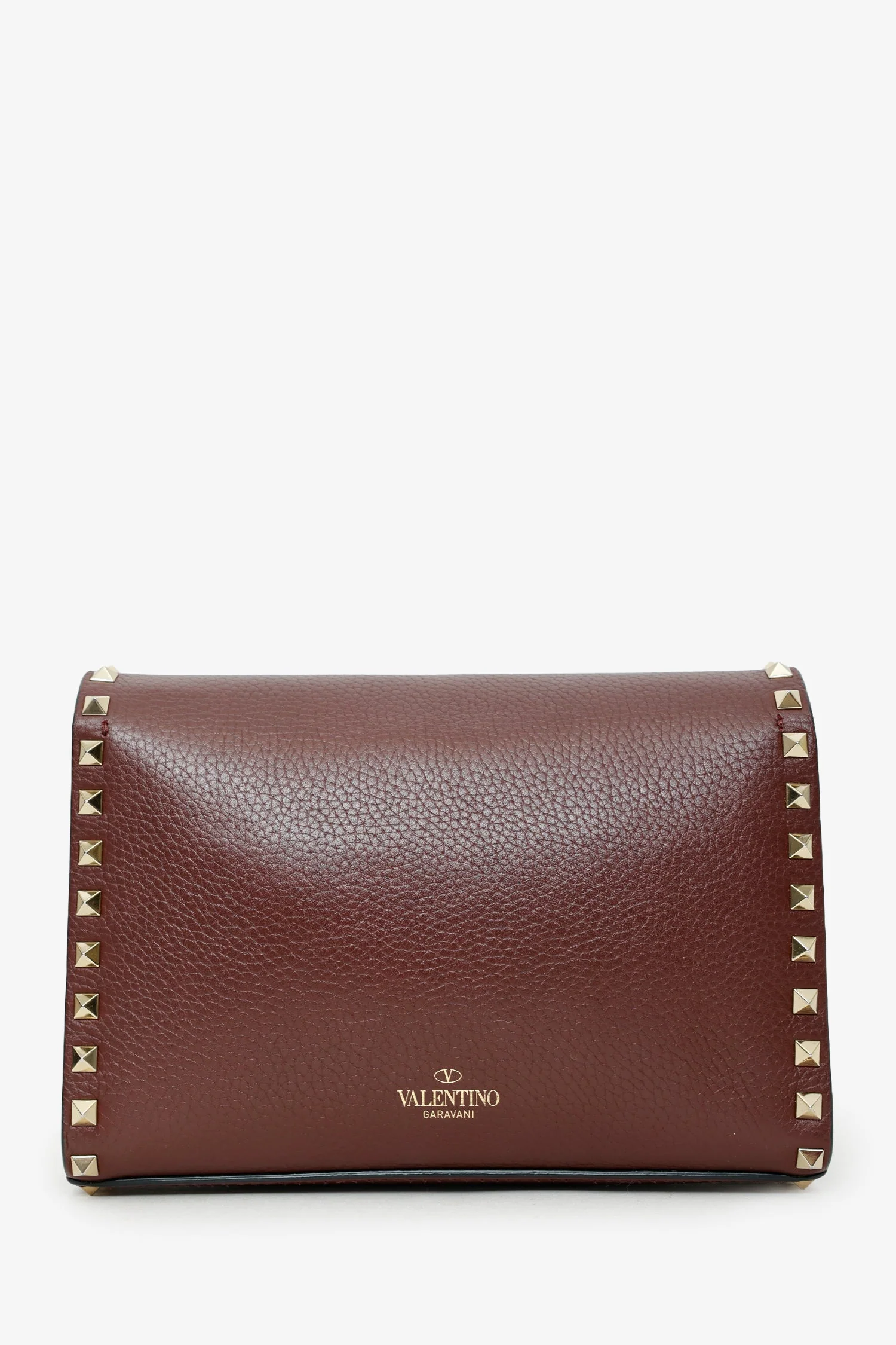 Valentino Burgundy Leather Rockstud Crossbody Bag - Image 2