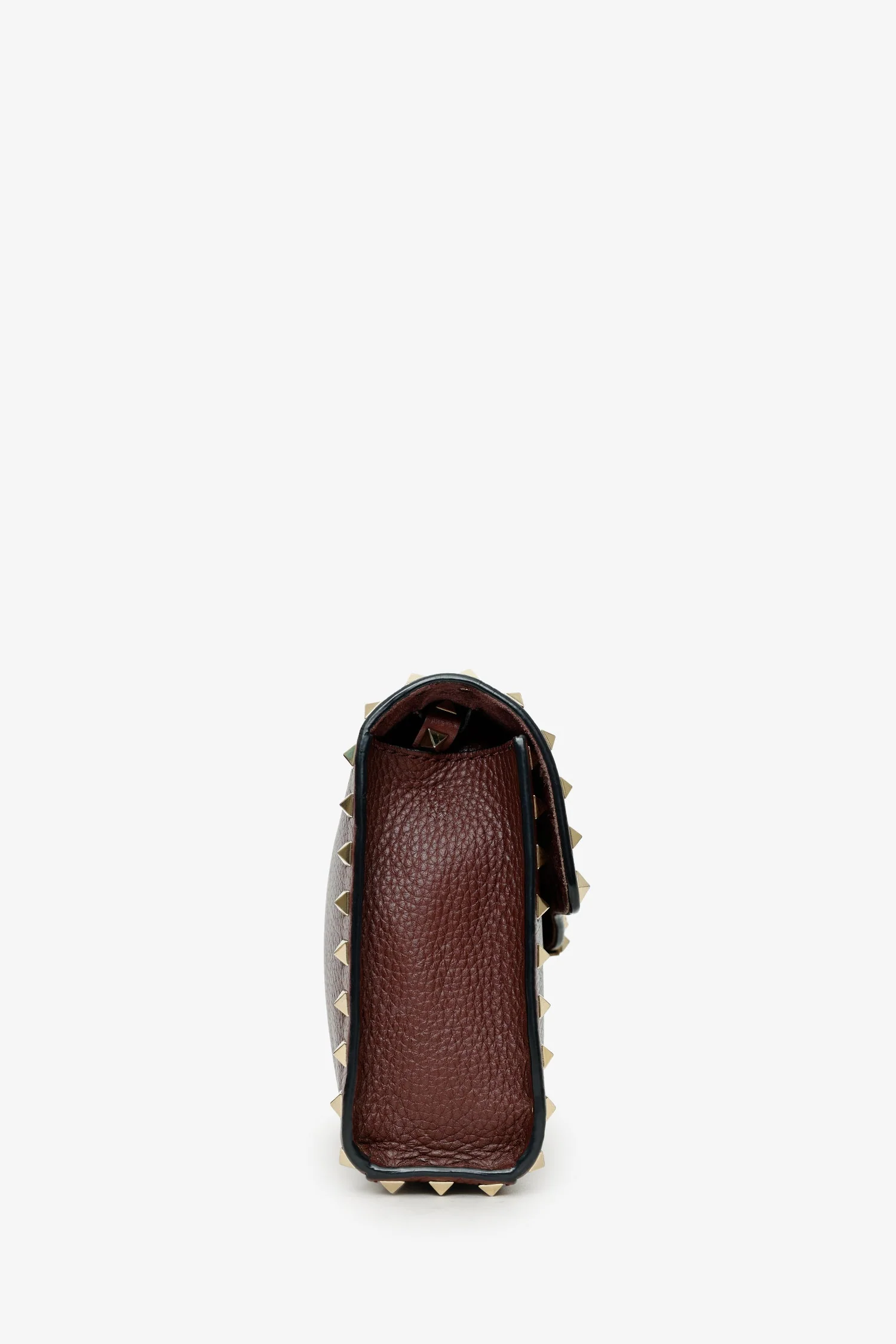 Valentino Burgundy Leather Rockstud Crossbody Bag - Image 3