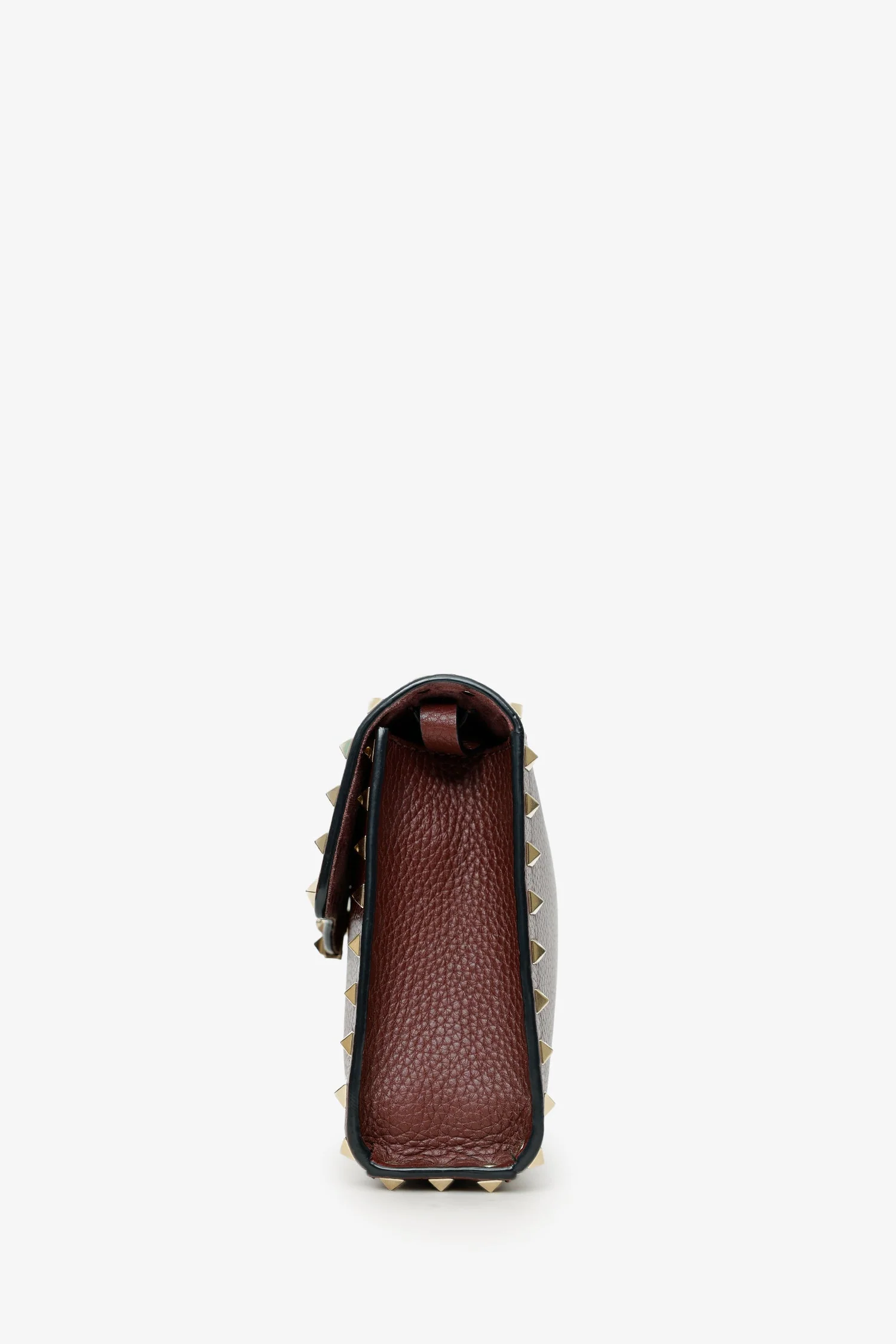 Valentino Burgundy Leather Rockstud Crossbody Bag - Image 4