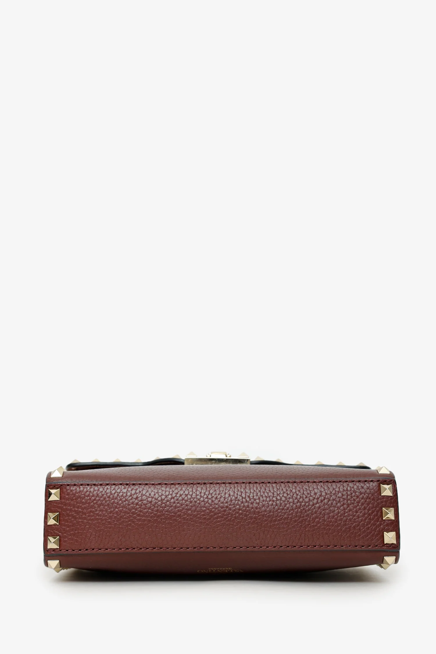 Valentino Burgundy Leather Rockstud Crossbody Bag - Image 5
