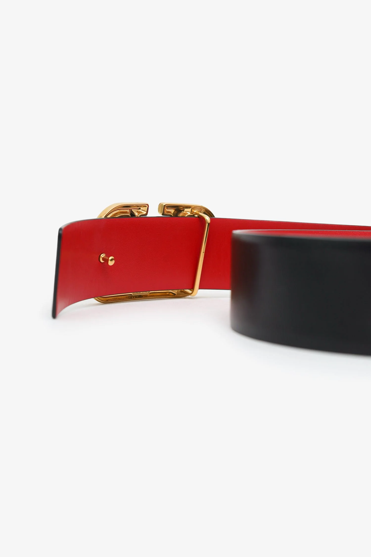 Valentino Garavani Black/Red VLogo Signature Reversible Belt - Image 2
