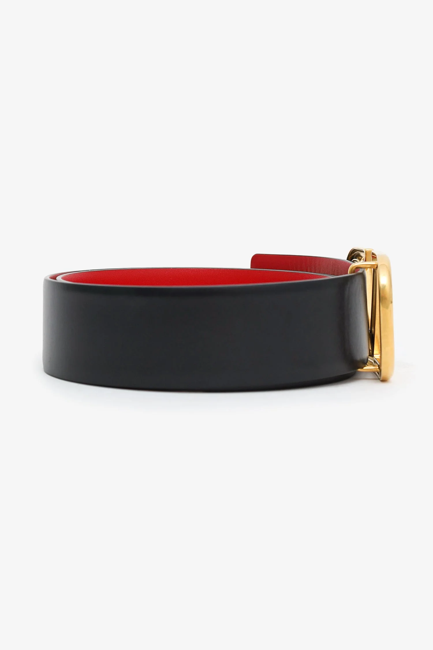 Valentino Garavani Black/Red VLogo Signature Reversible Belt - Image 5