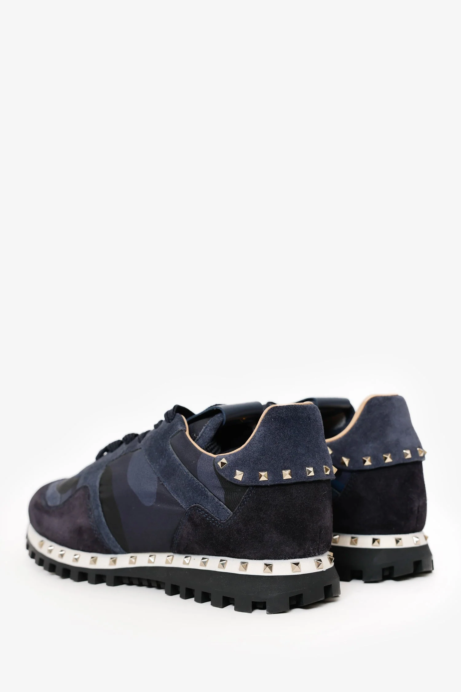 Valentino Garavani Blue Camouflage Rockstud Sneakers Size 39.5 Mens - Image 4