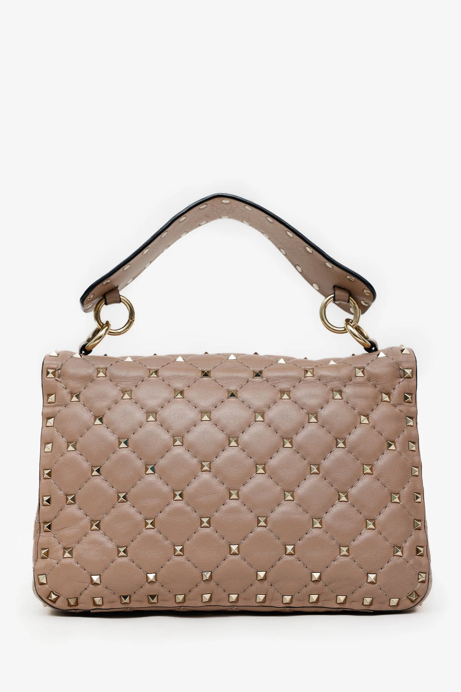 Valentino Garavani Blush Lambskin Medium Rockstud Spike Shoulder Bag - Image 2