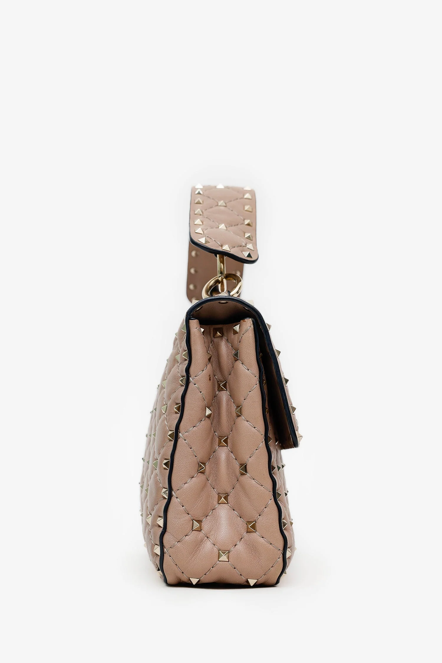 Valentino Garavani Blush Lambskin Medium Rockstud Spike Shoulder Bag - Image 3