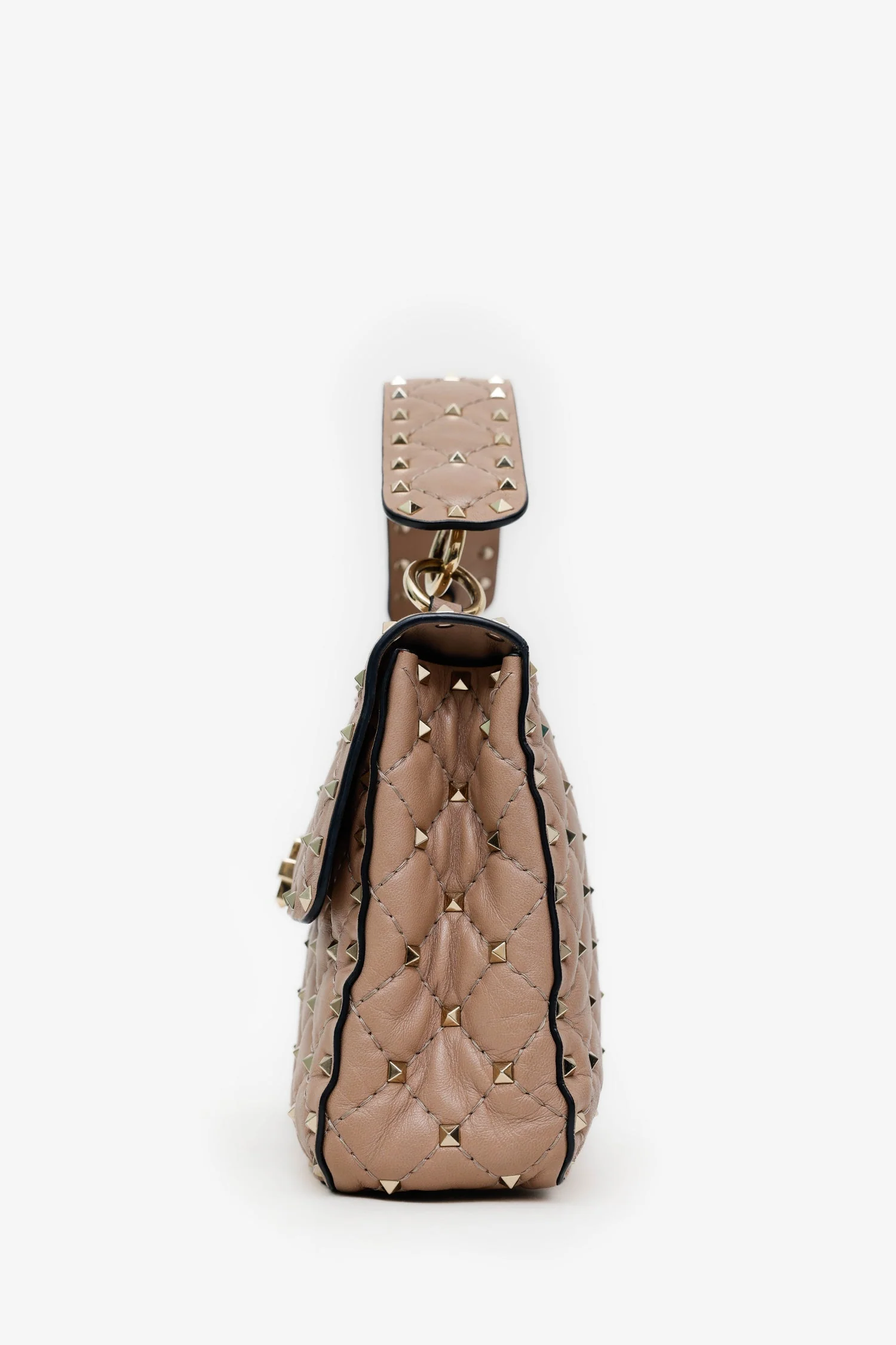 Valentino Garavani Blush Lambskin Medium Rockstud Spike Shoulder Bag - Image 4