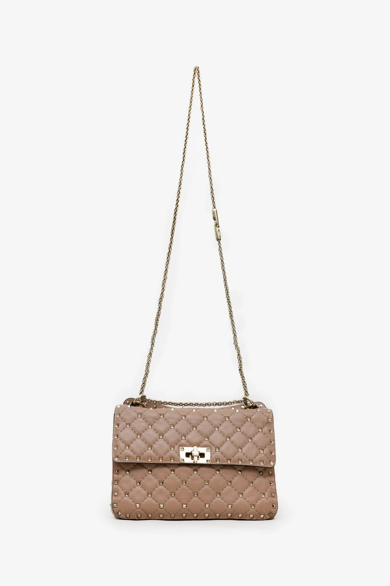 Valentino Garavani Blush Lambskin Medium Rockstud Spike Shoulder Bag - Image 7