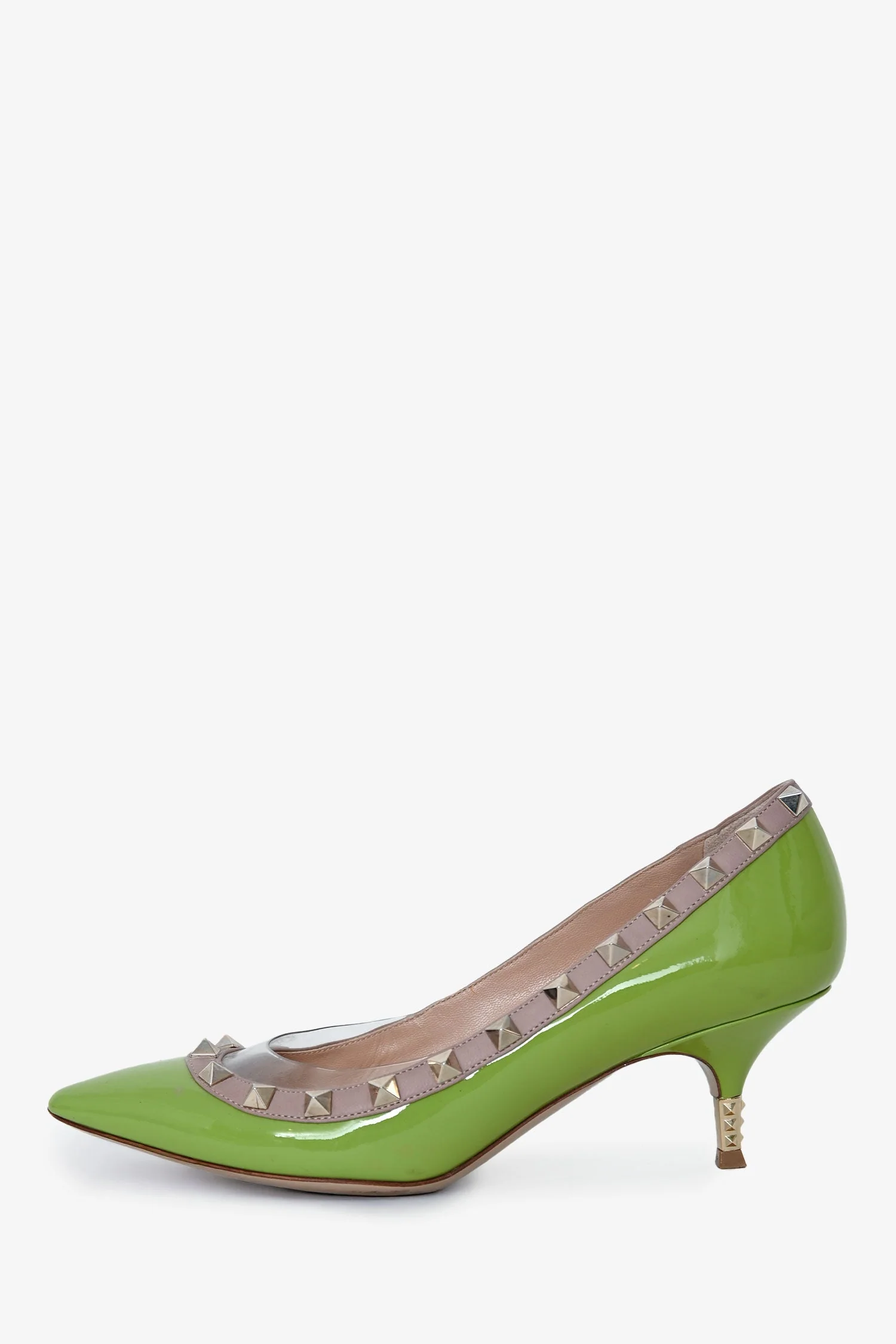 Valentino Green Patent Leather Rockstud Heels Size 35.5 - Image 4