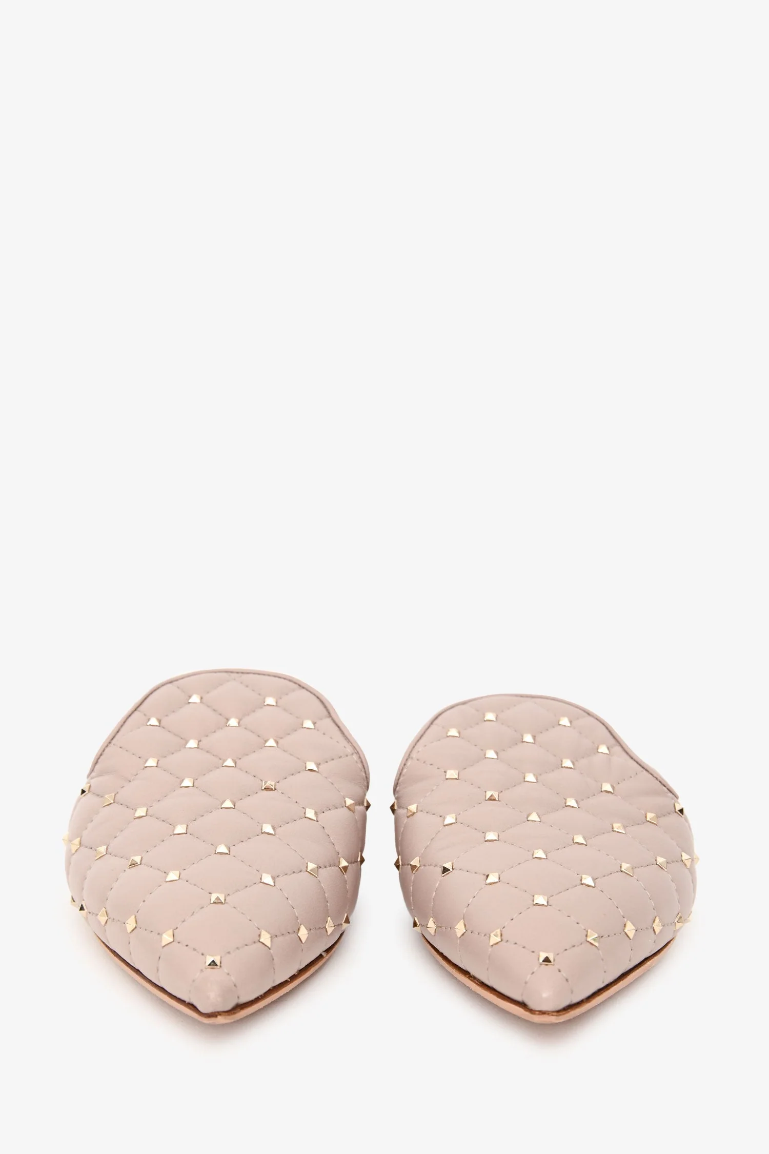 Valentino Light Pink Leather Rockstud Spike Mule Size 38 - Image 3