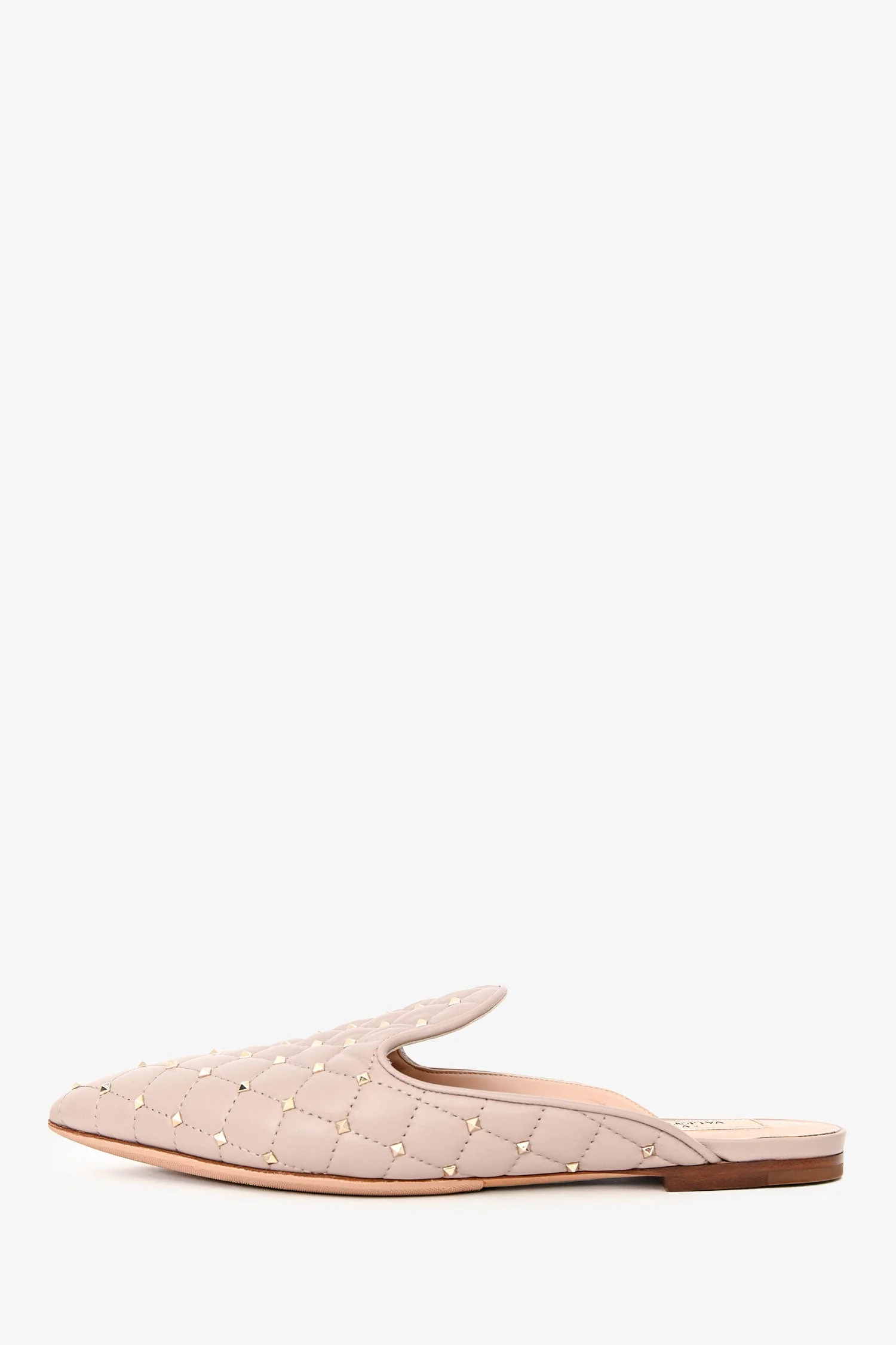 Valentino Light Pink Leather Rockstud Spike Mule Size 38 - Image 5