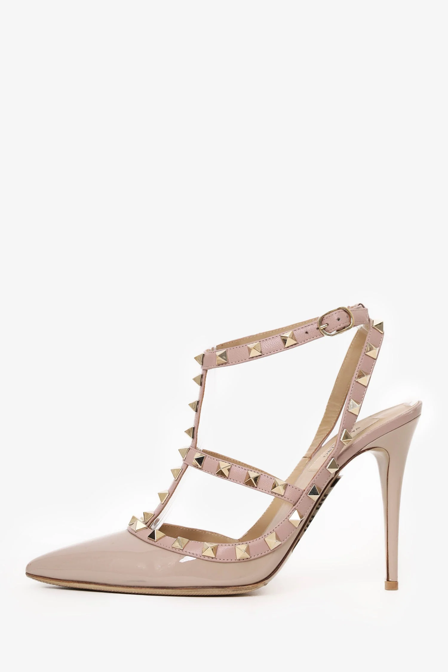 Valentino Nude Patent Cage Rockstud Heels Size 39 - Image 4
