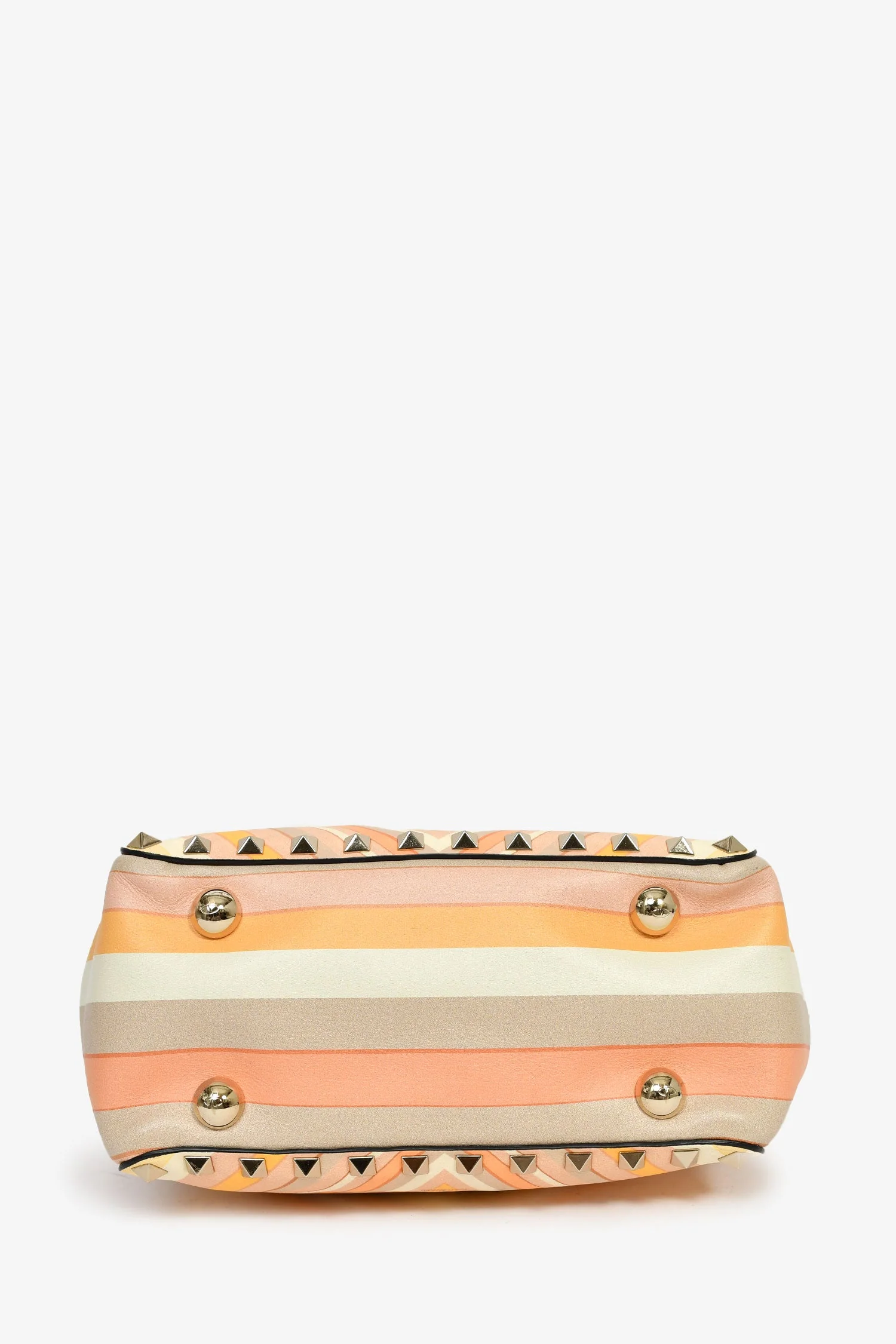 Valentino Orange Multicolour Rockstud Top Handle with Strap - Image 5