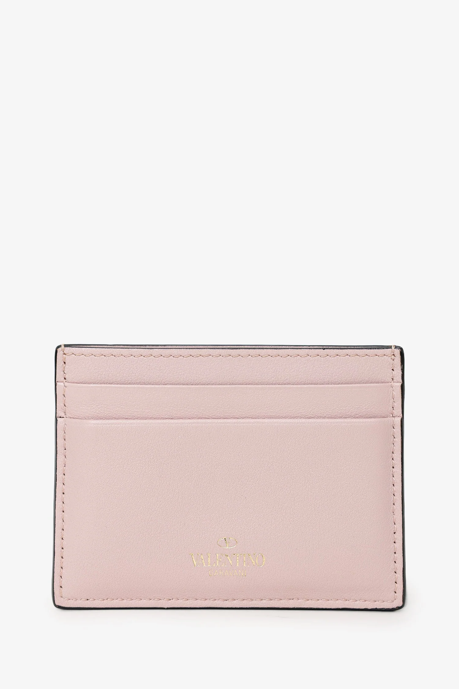 Valentino Pink Leather Rockstud Card Case - Image 2