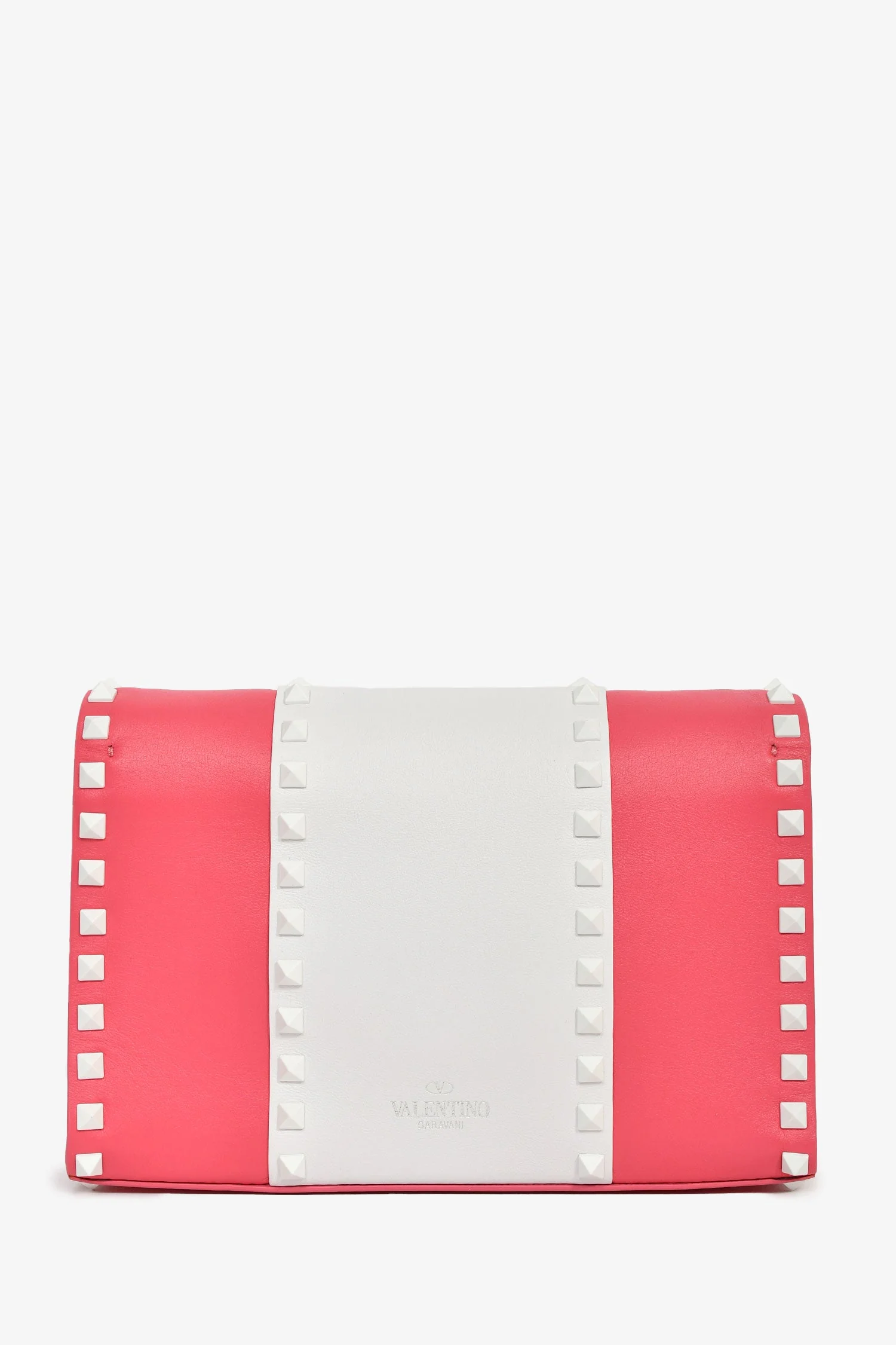 Valentino Pink/White Calfskin Rockstud Shoulder Bag - Image 2