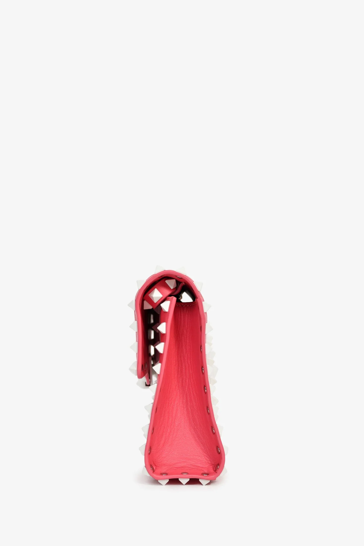 Valentino Pink/White Calfskin Rockstud Shoulder Bag - Image 4