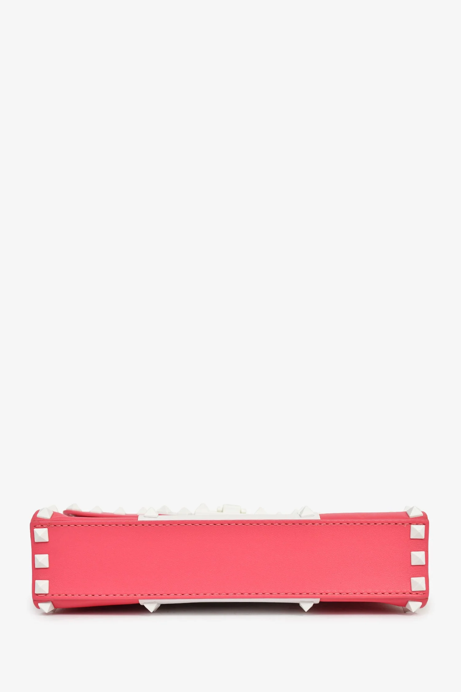 Valentino Pink/White Calfskin Rockstud Shoulder Bag - Image 5