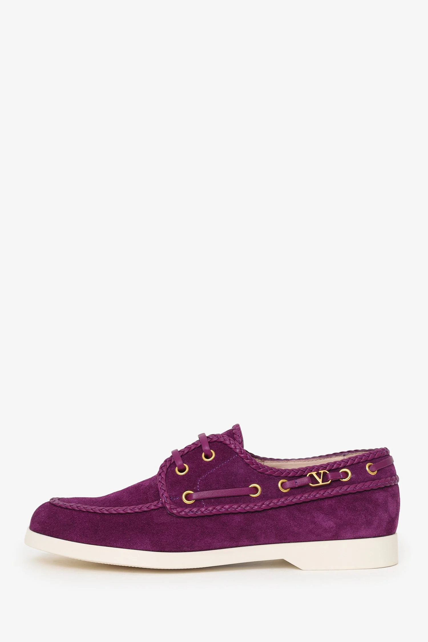 Valentino Purple Suede Palm Avenue Boat Shoes Size 38 - Image 5