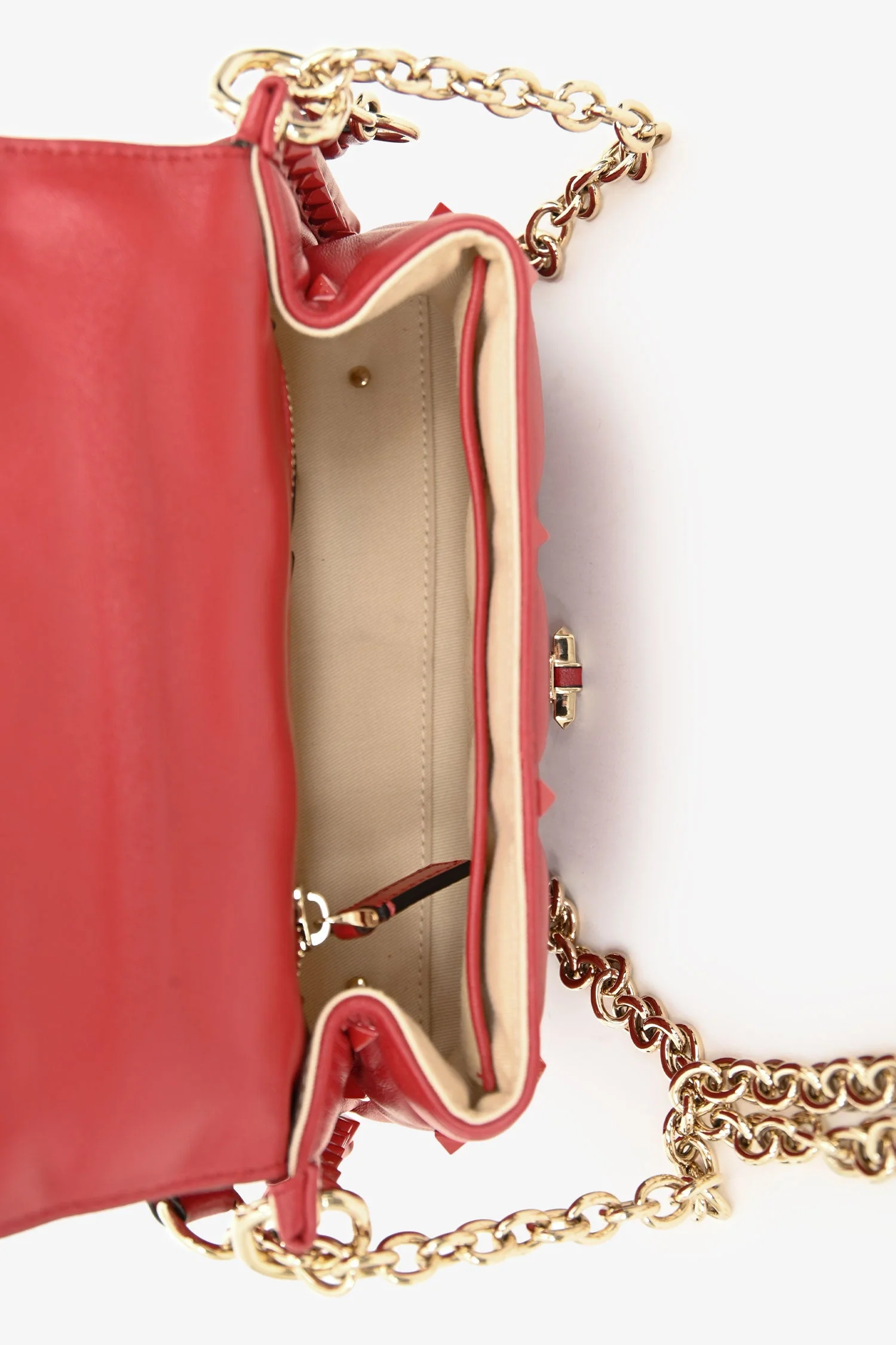Valentino Red Quilted Leather Medium Candystud Top Handle Crossbody Bag - Image 6