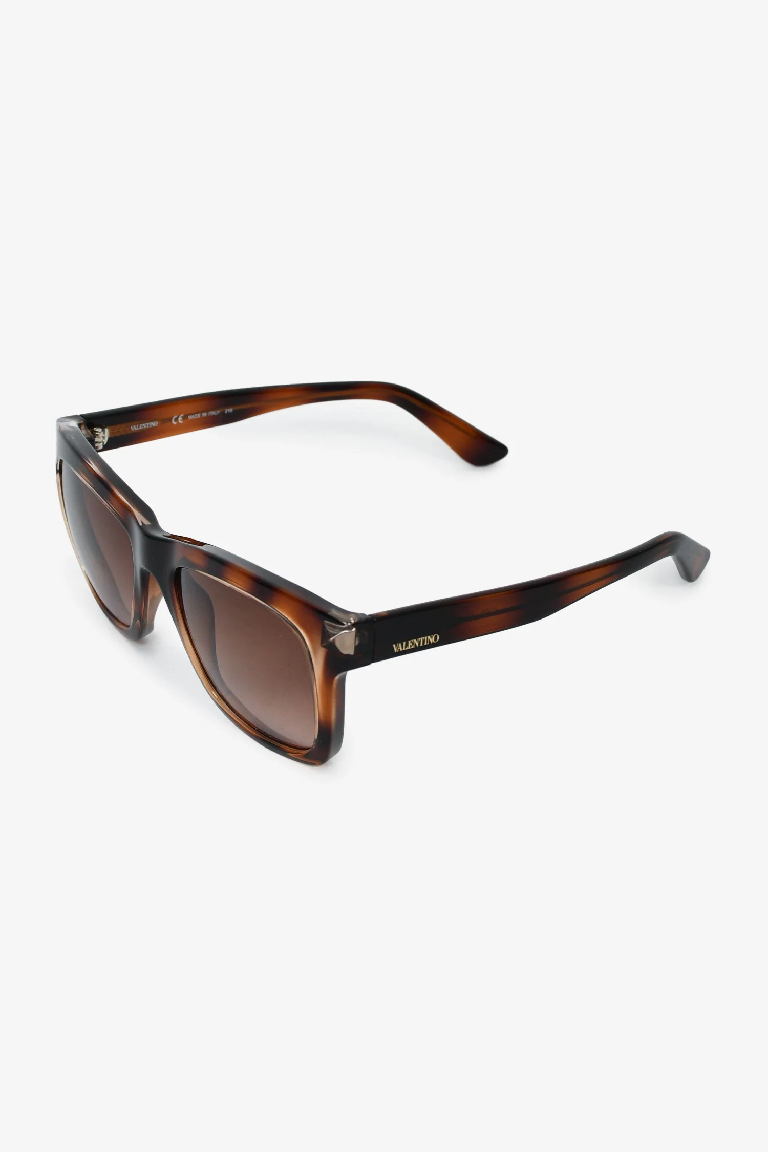 Valentino Tortoiseshell Square Frame Rockstud Detail Sunglasses - Image 2