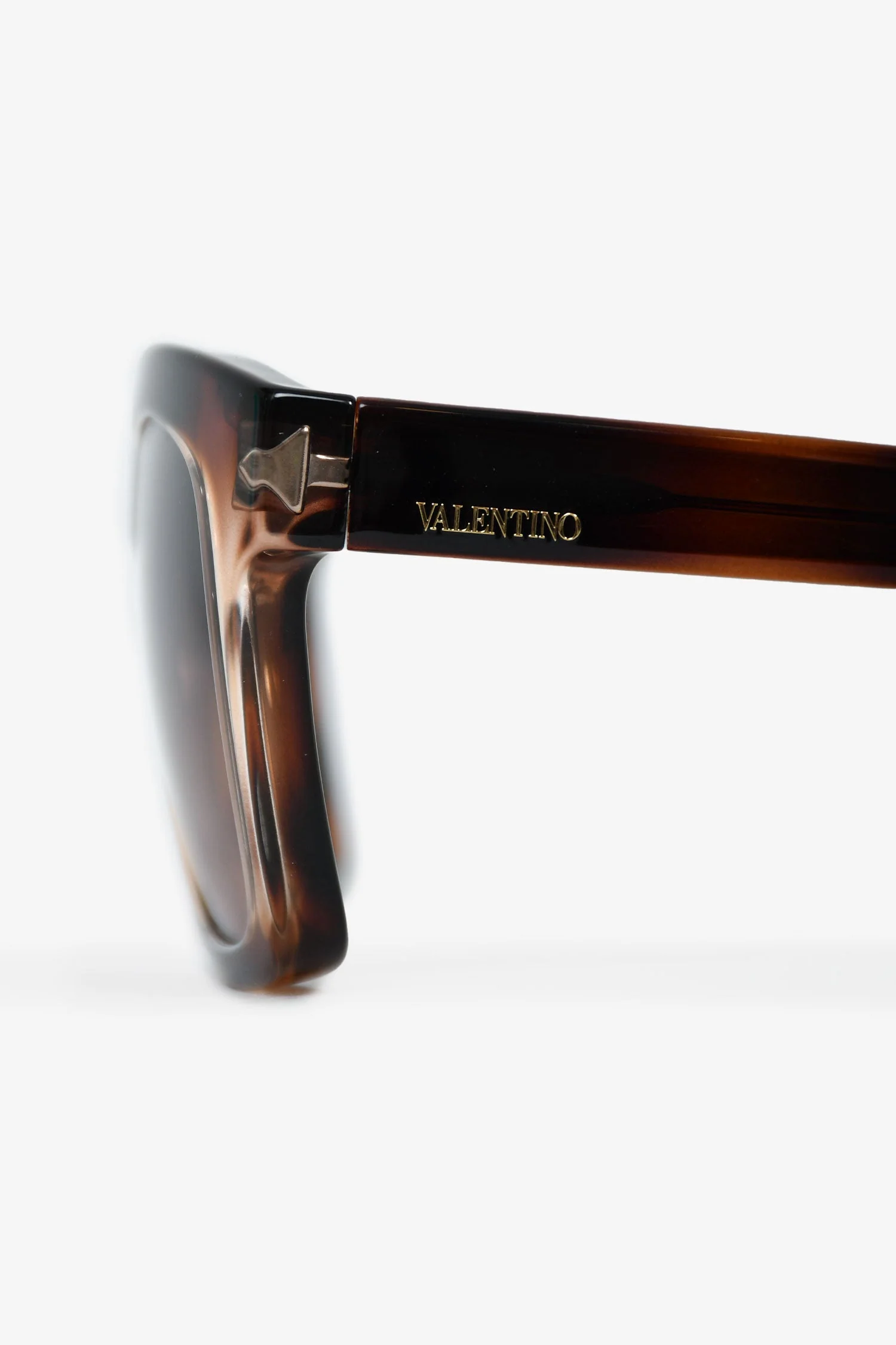 Valentino Tortoiseshell Square Frame Rockstud Detail Sunglasses - Image 4
