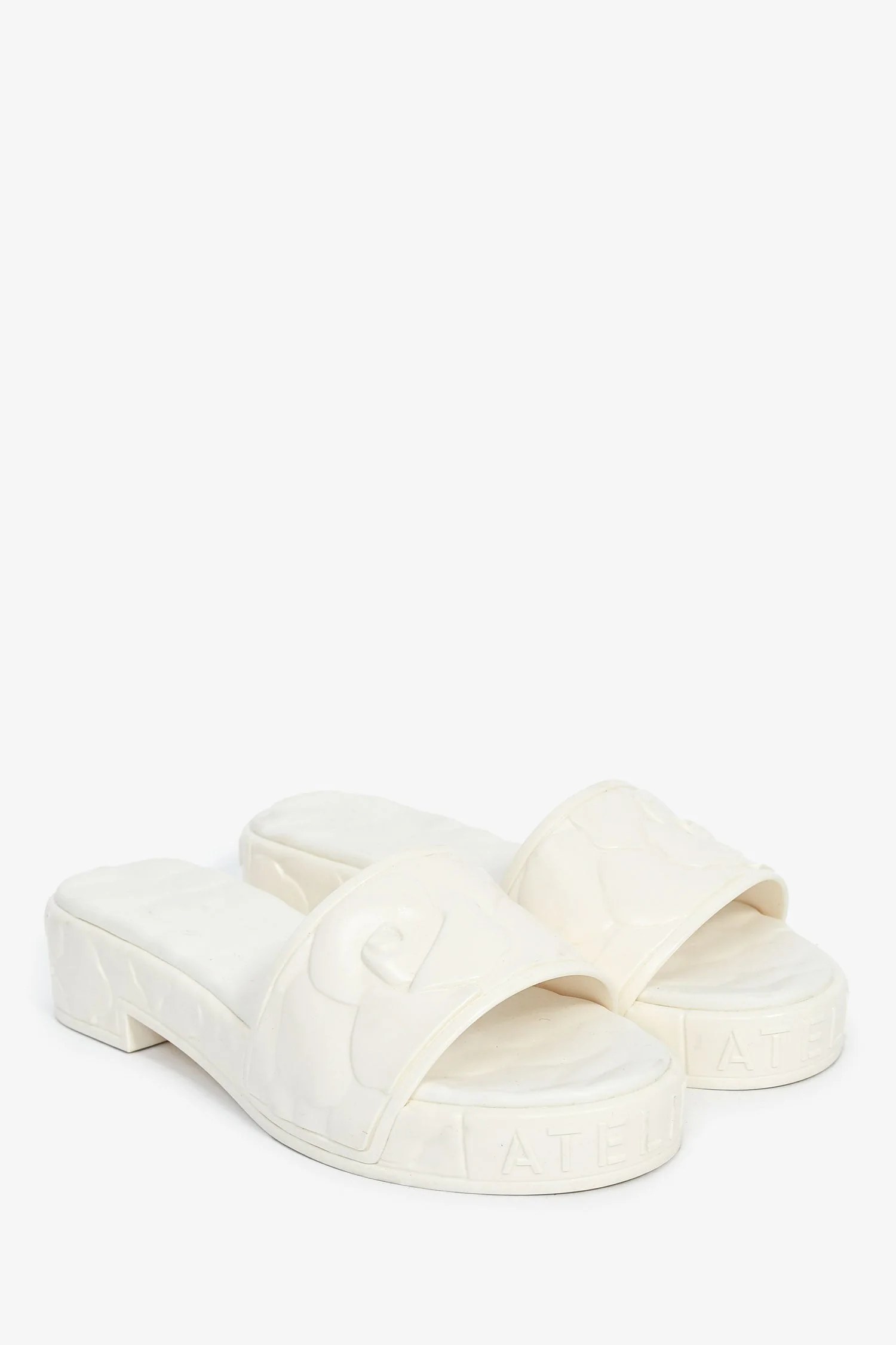 Valentino White Floral Rubber Heeled Sandals Size 36 - Image 2