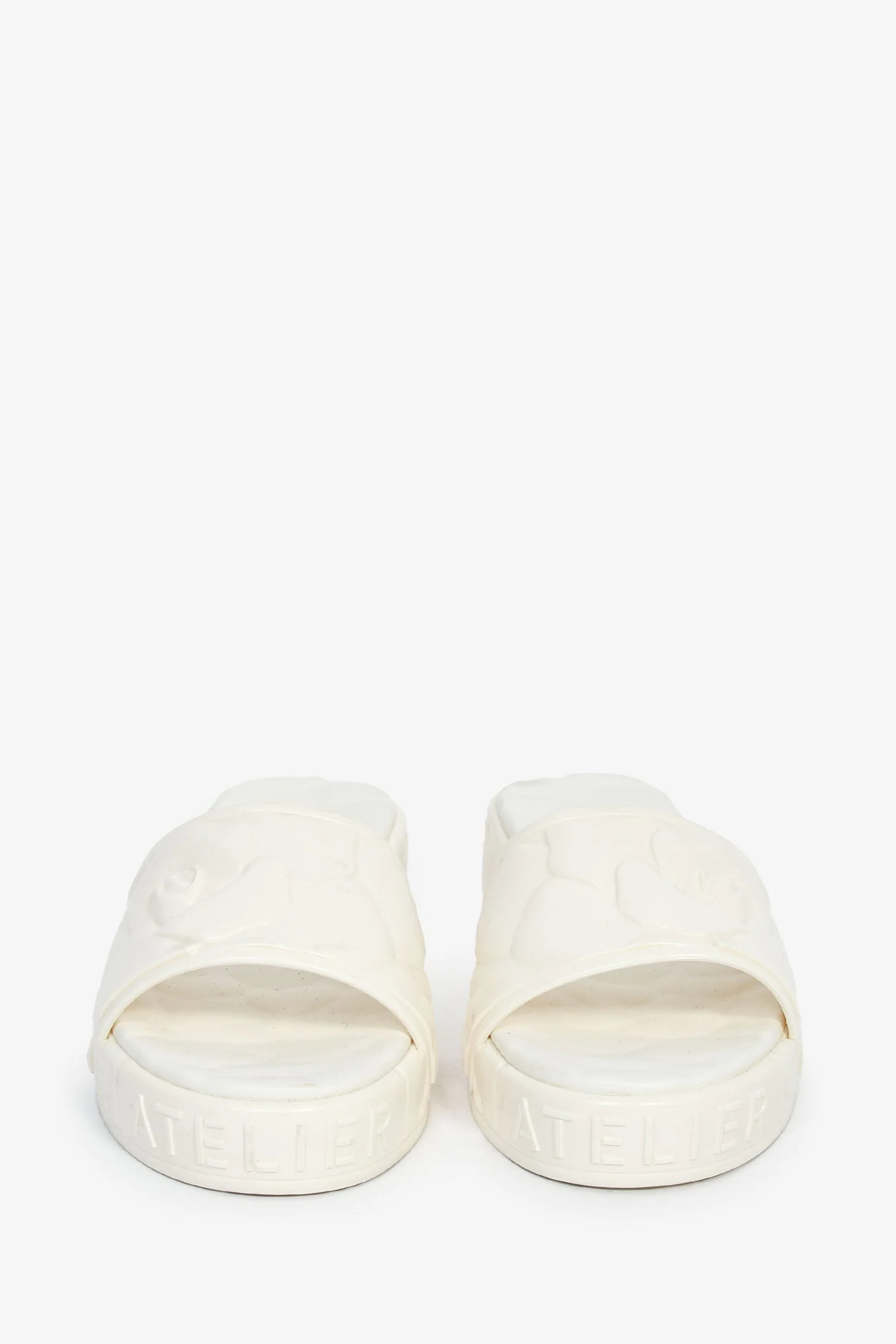 Valentino White Floral Rubber Heeled Sandals Size 36 - Image 3