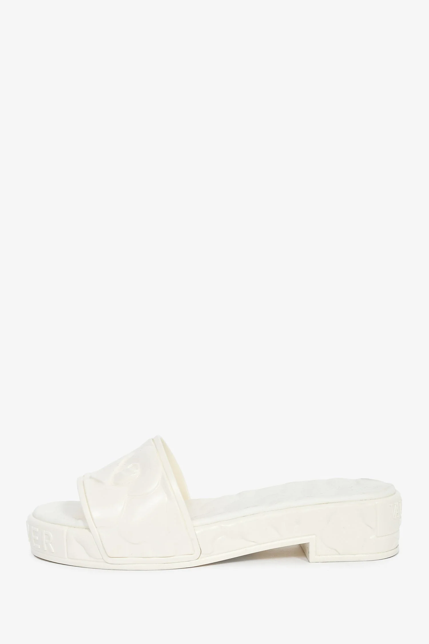 Valentino White Floral Rubber Heeled Sandals Size 36 - Image 5