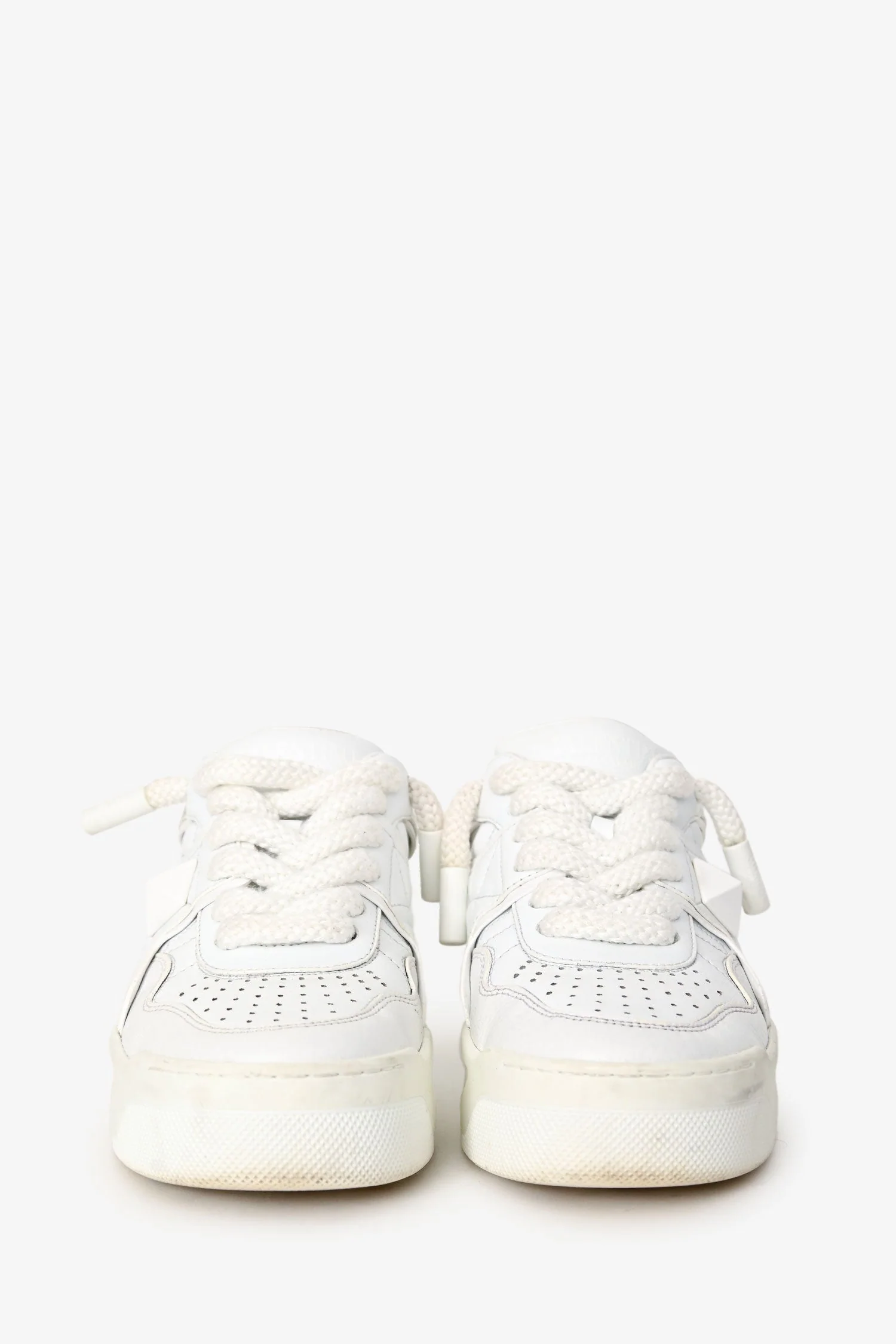 Valentino White Leather One Stud X1 Low Top Sneakers Size 37 - Image 3