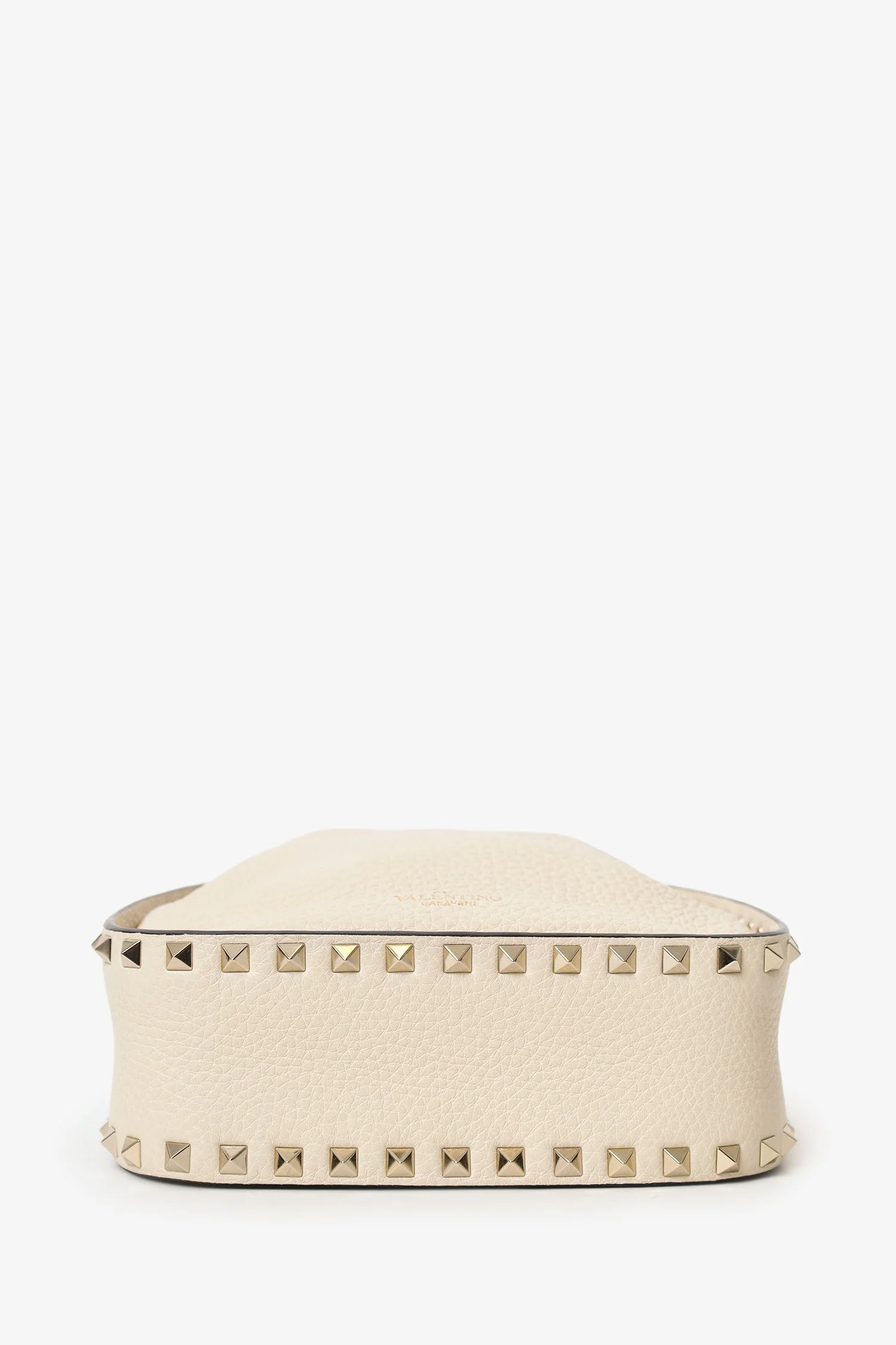 Valentino White Leather Rockstud Bucket Bag - Image 5