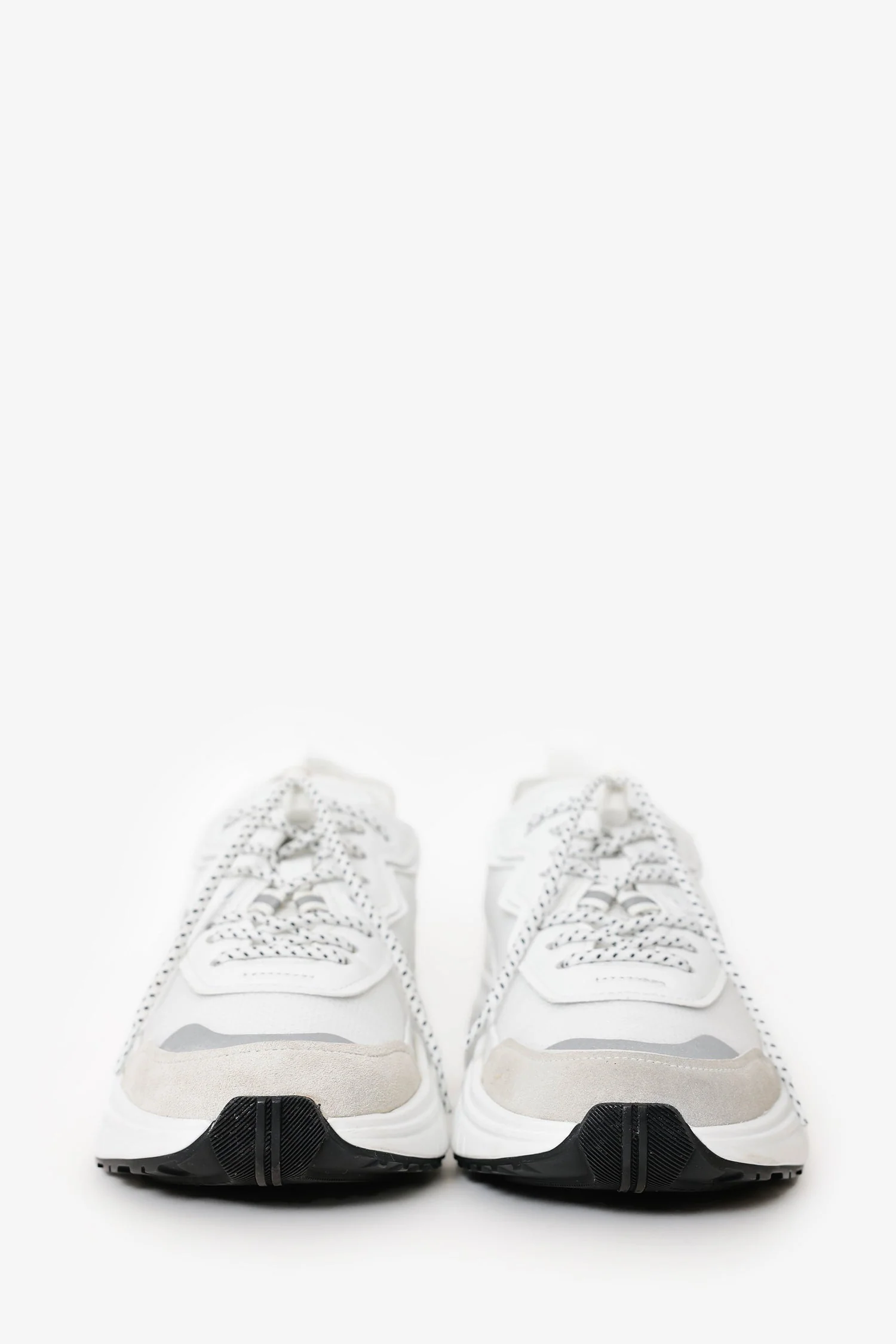 Valentino White VLOGO Shegoes Mesh And Suede Sneakers Size 39 - Image 3