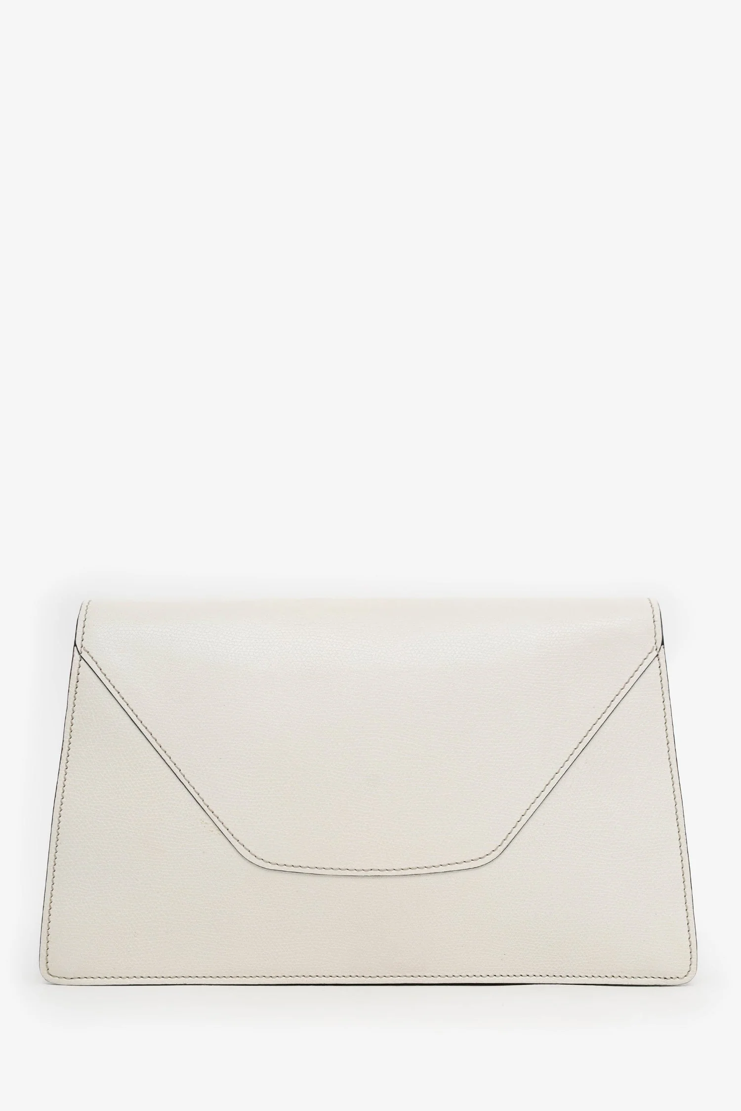 Valextra White Leather Envelope Clutch - Image 2