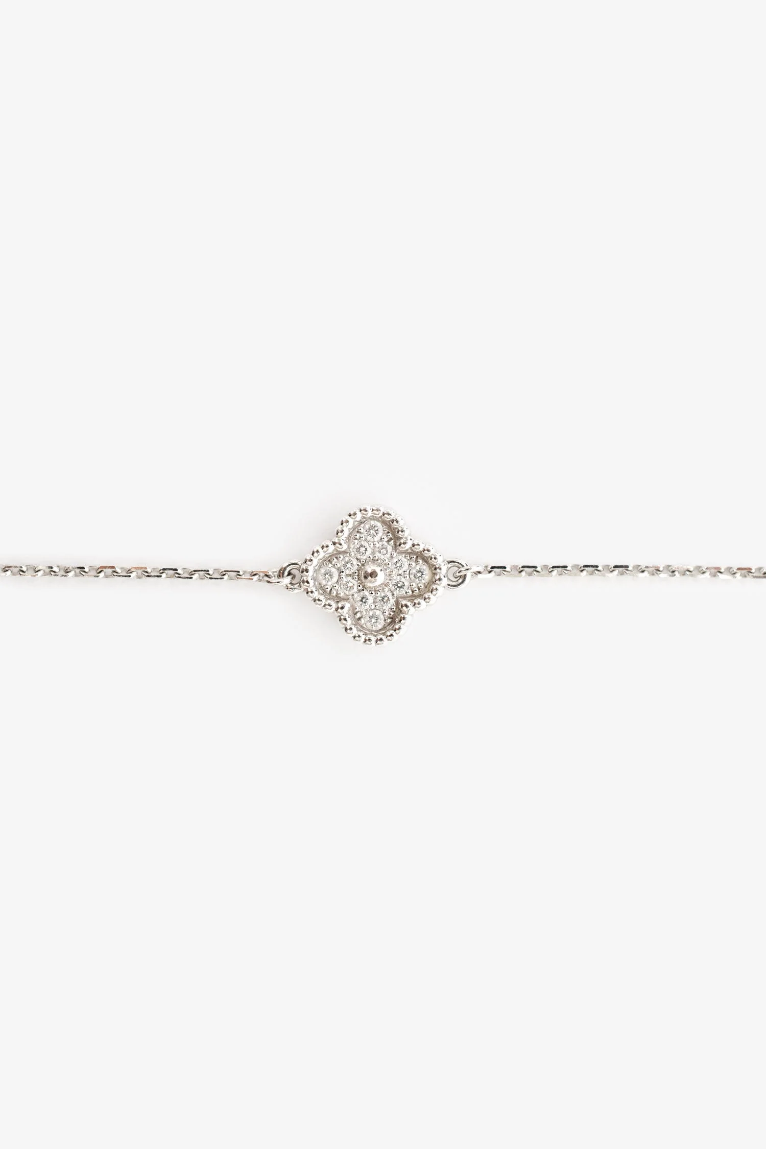 Van Cleef & Arpels 18K White Gold Diamond Sweet Alhambra Bracelet - Image 3