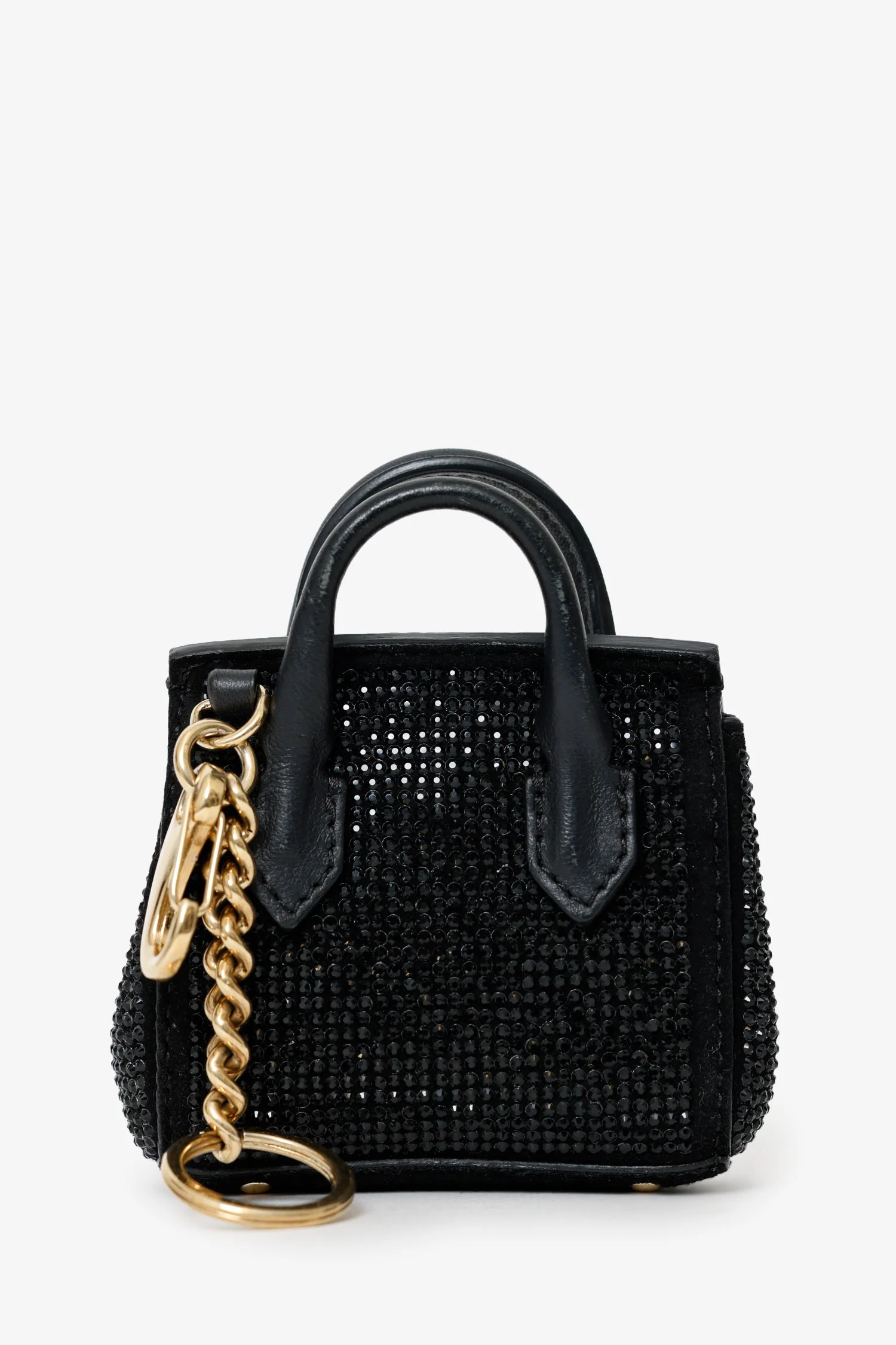 Versace Black Crystal Embellished Medusa Key Pouch - Image 3