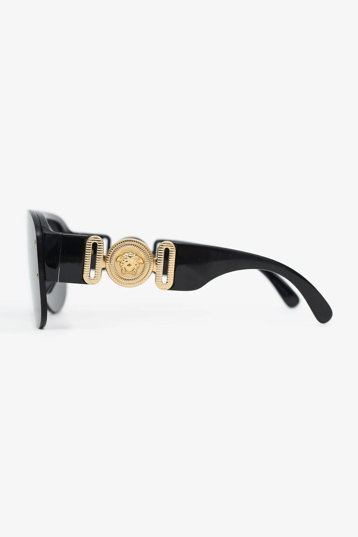 Versace Black Frame Medusa Biggie Shield Sunglasses - Image 3